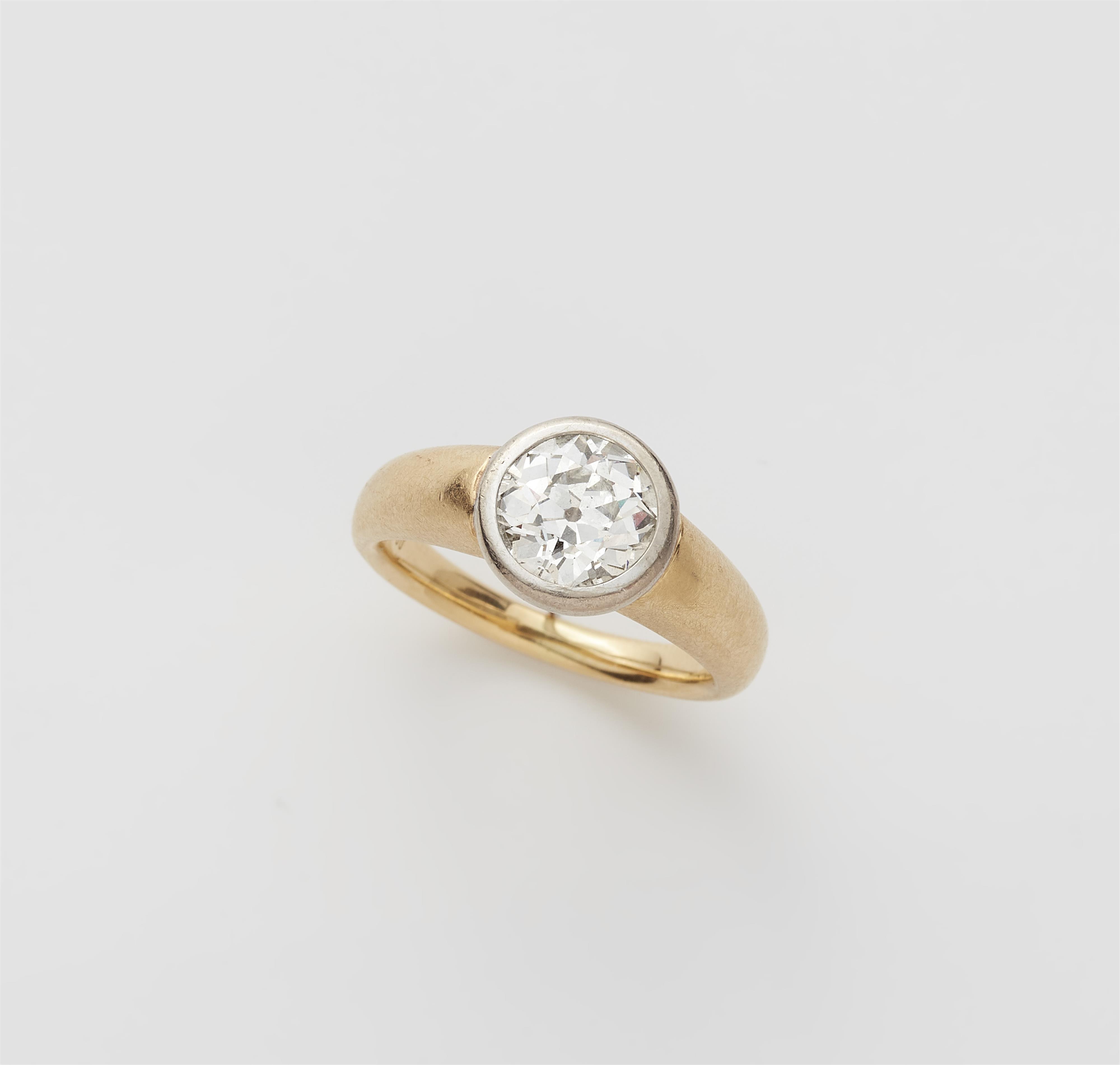 An 18k gold old-cut diamond solitaire ring. - image-1