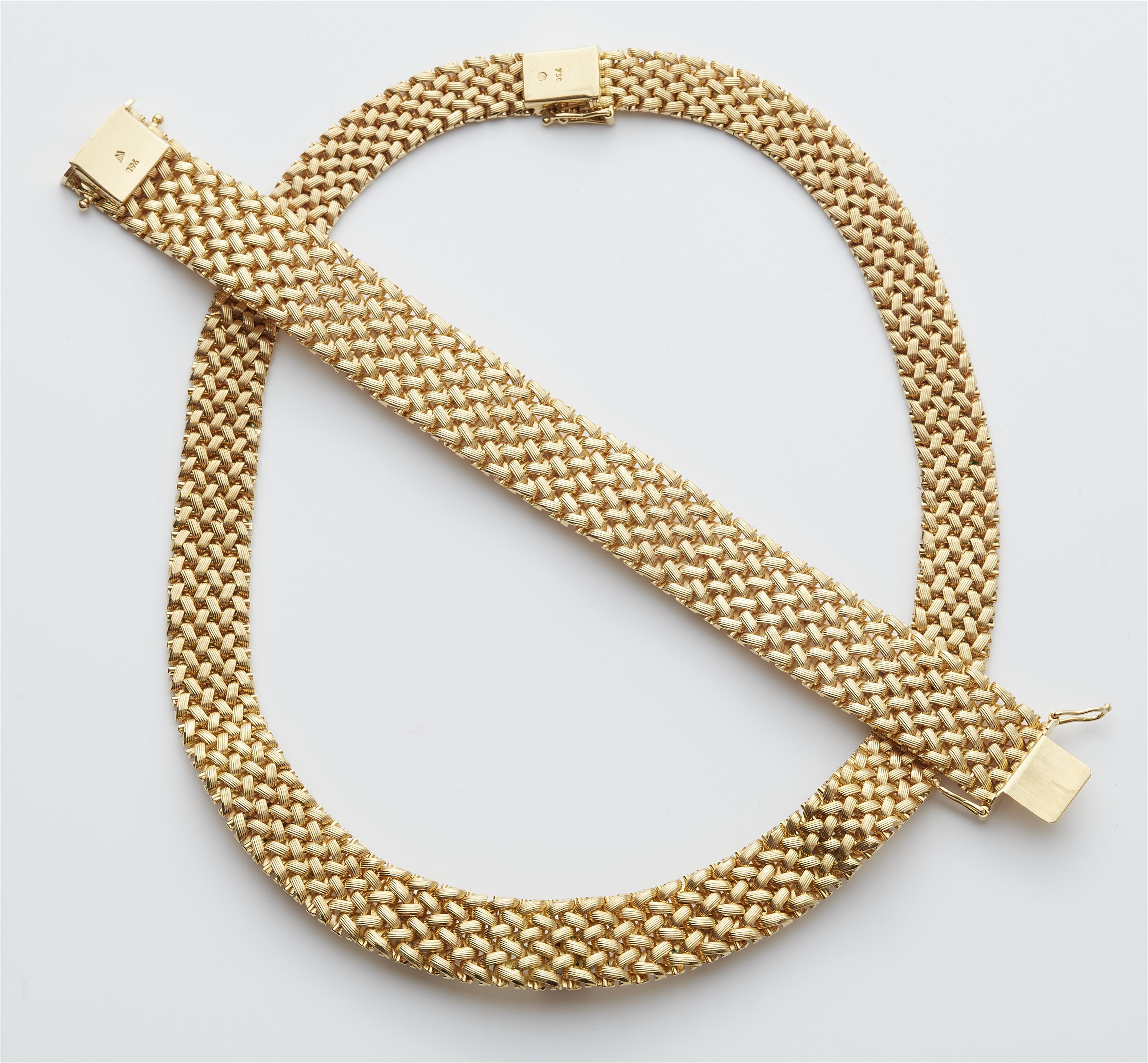 A German 18k gold ruby diamond necklace and bracelet. - image-4