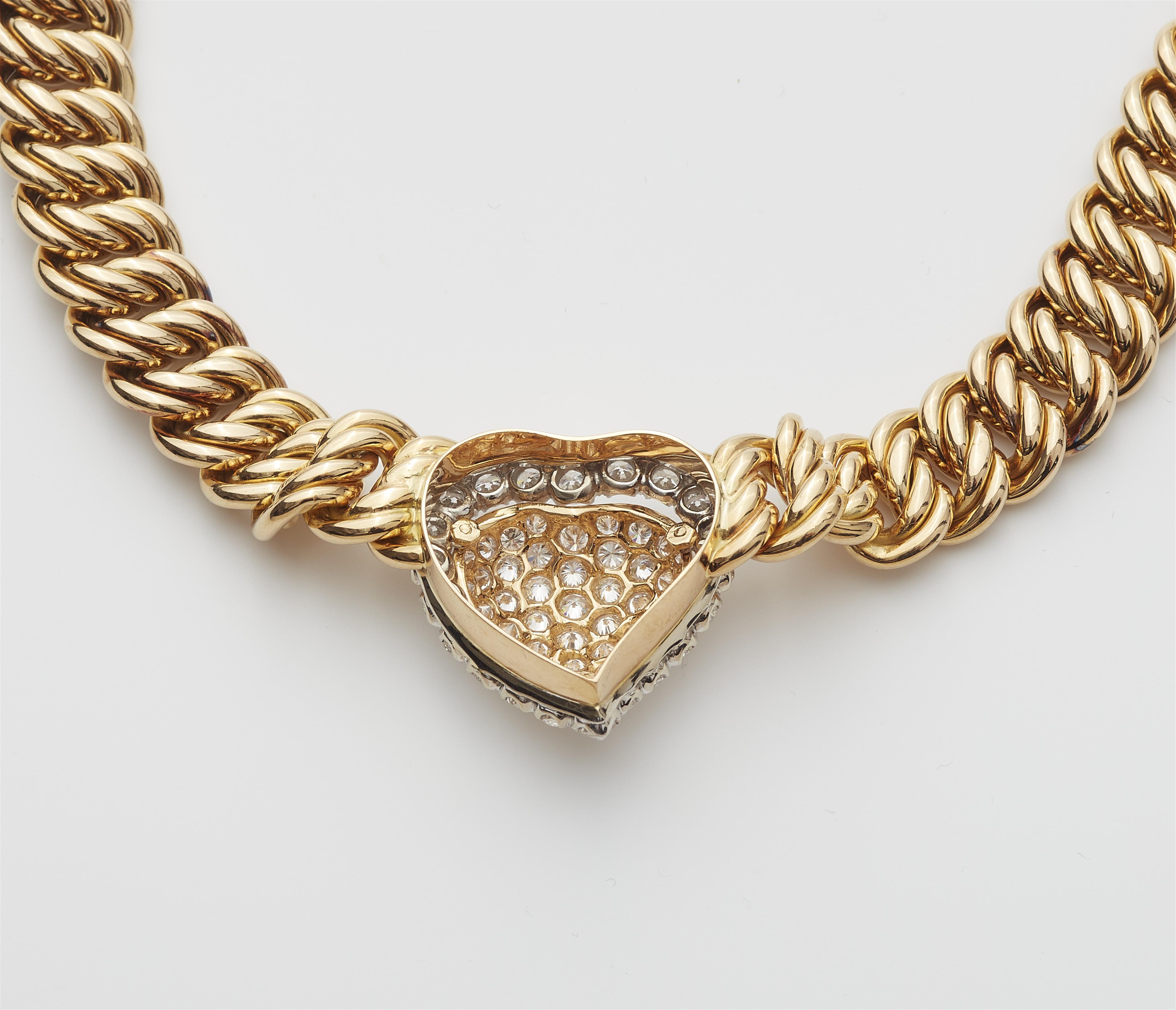 A German 18k gold and diamond chain necklace. - image-2