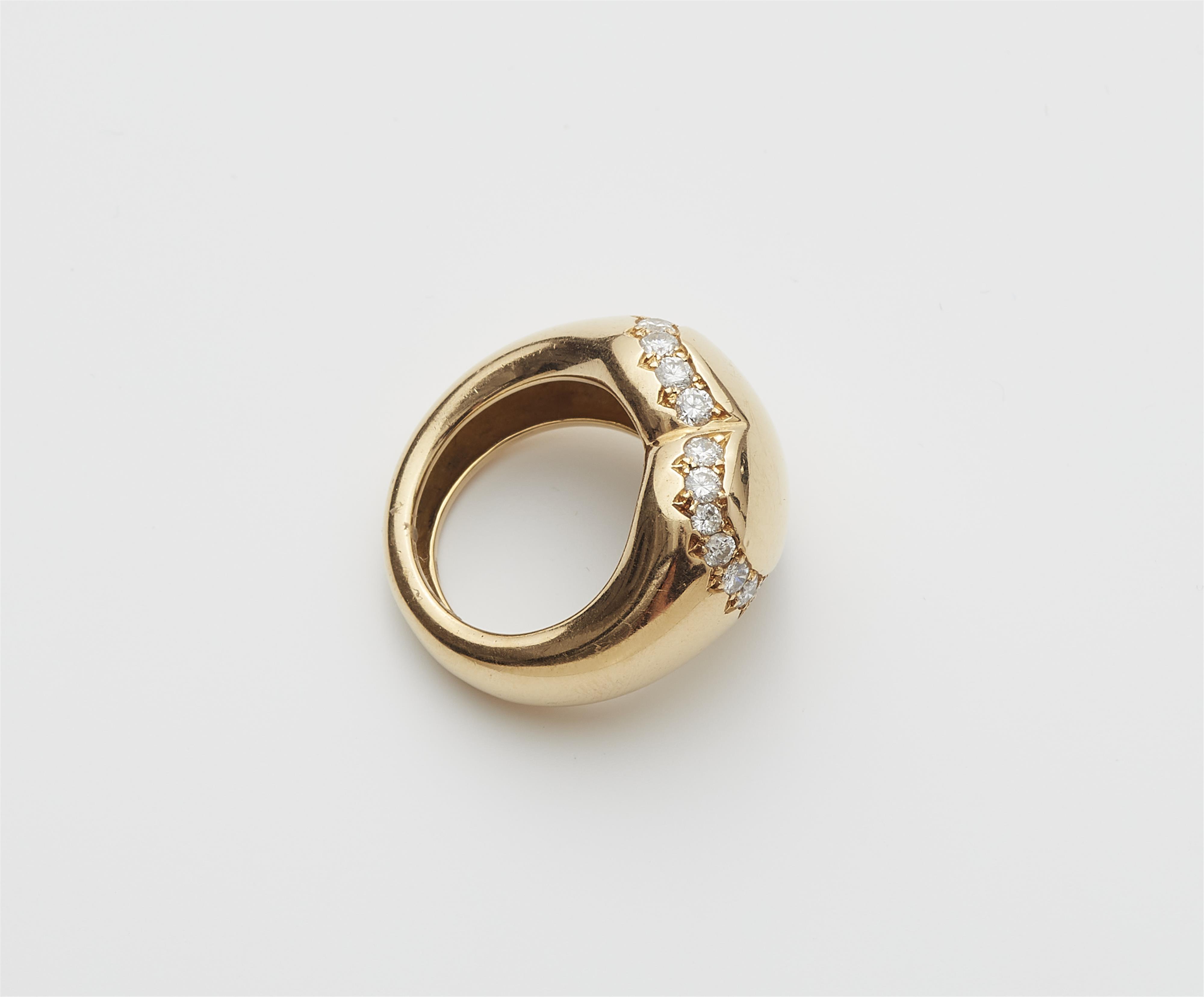 A French 18k gold and diamond heart ring. - image-2