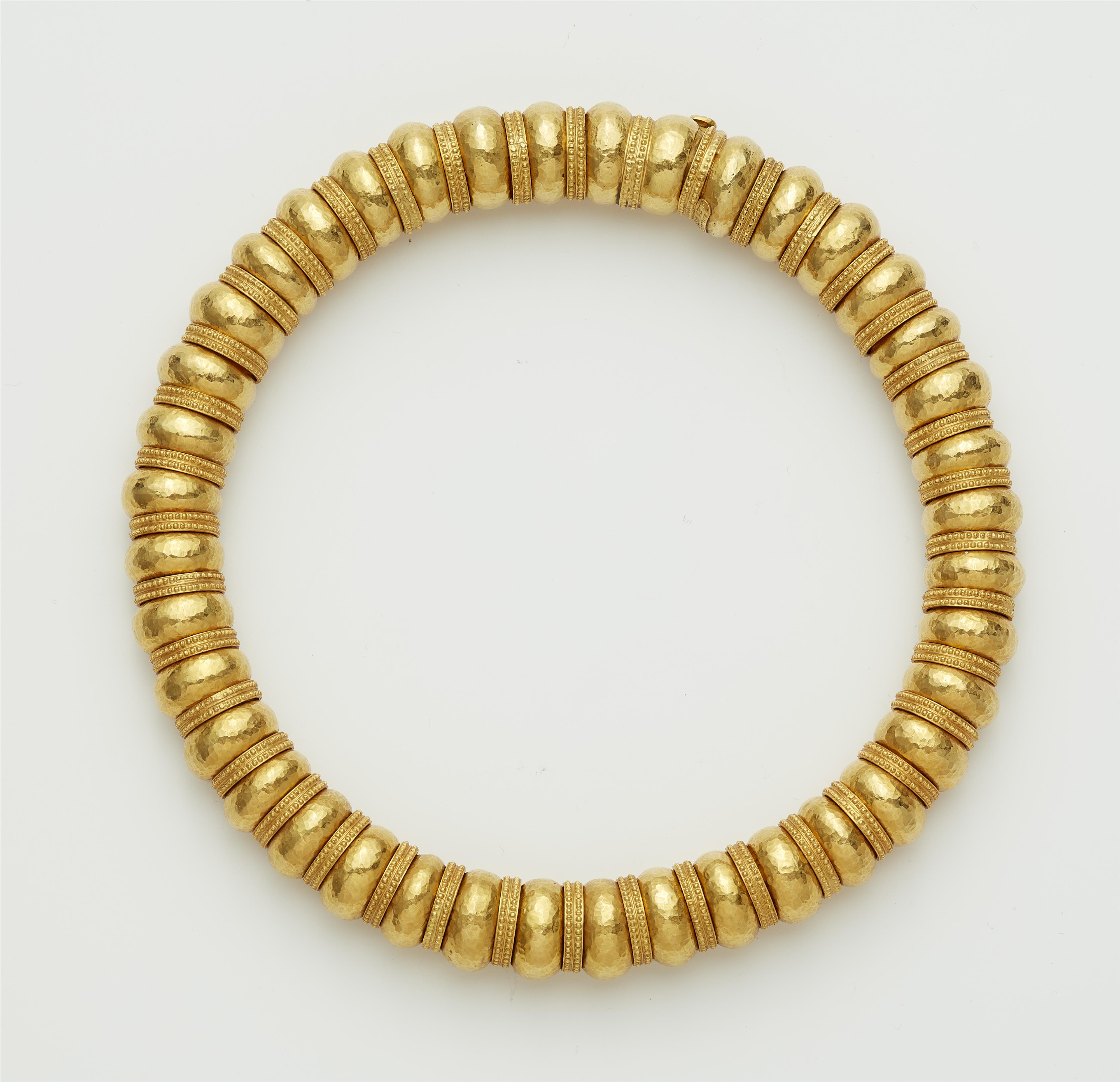 A Greek 18k gold Minoan style bead necklace. - image-1