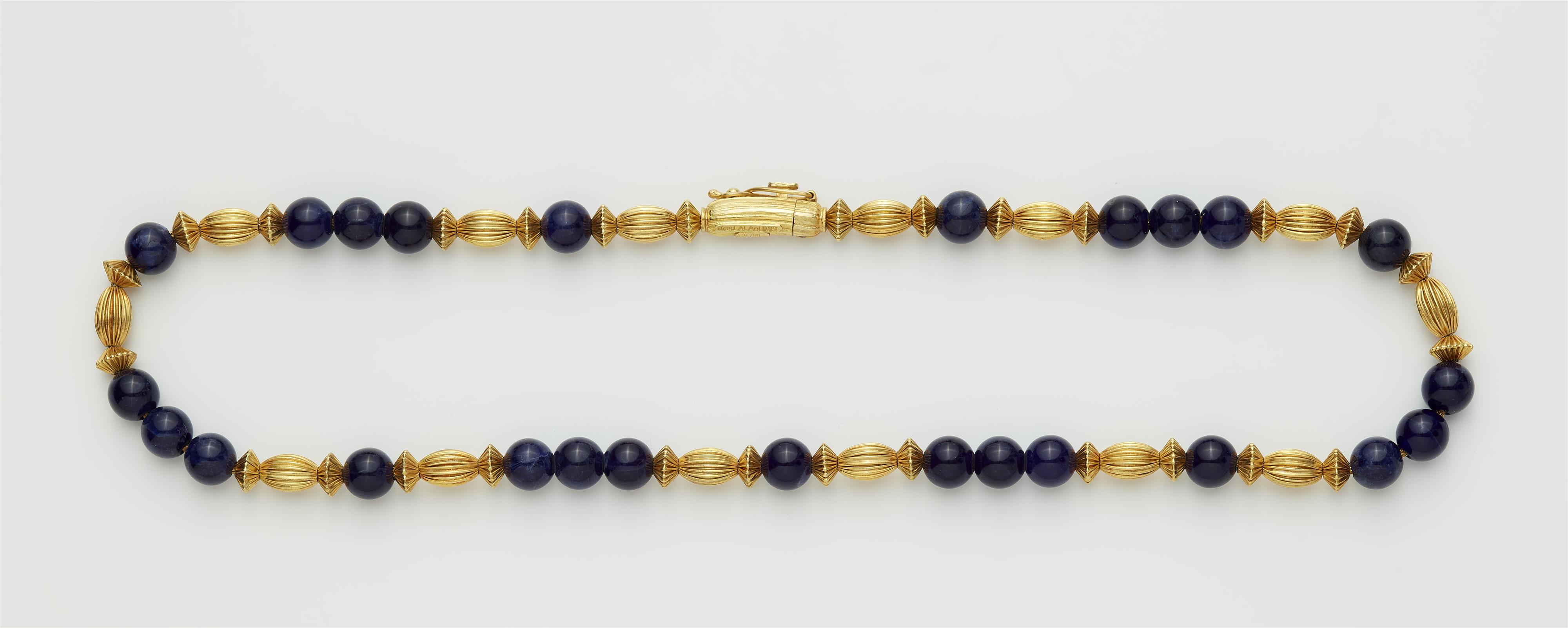 A Greek 18k gold and lapis lazuli necklace. - image-1