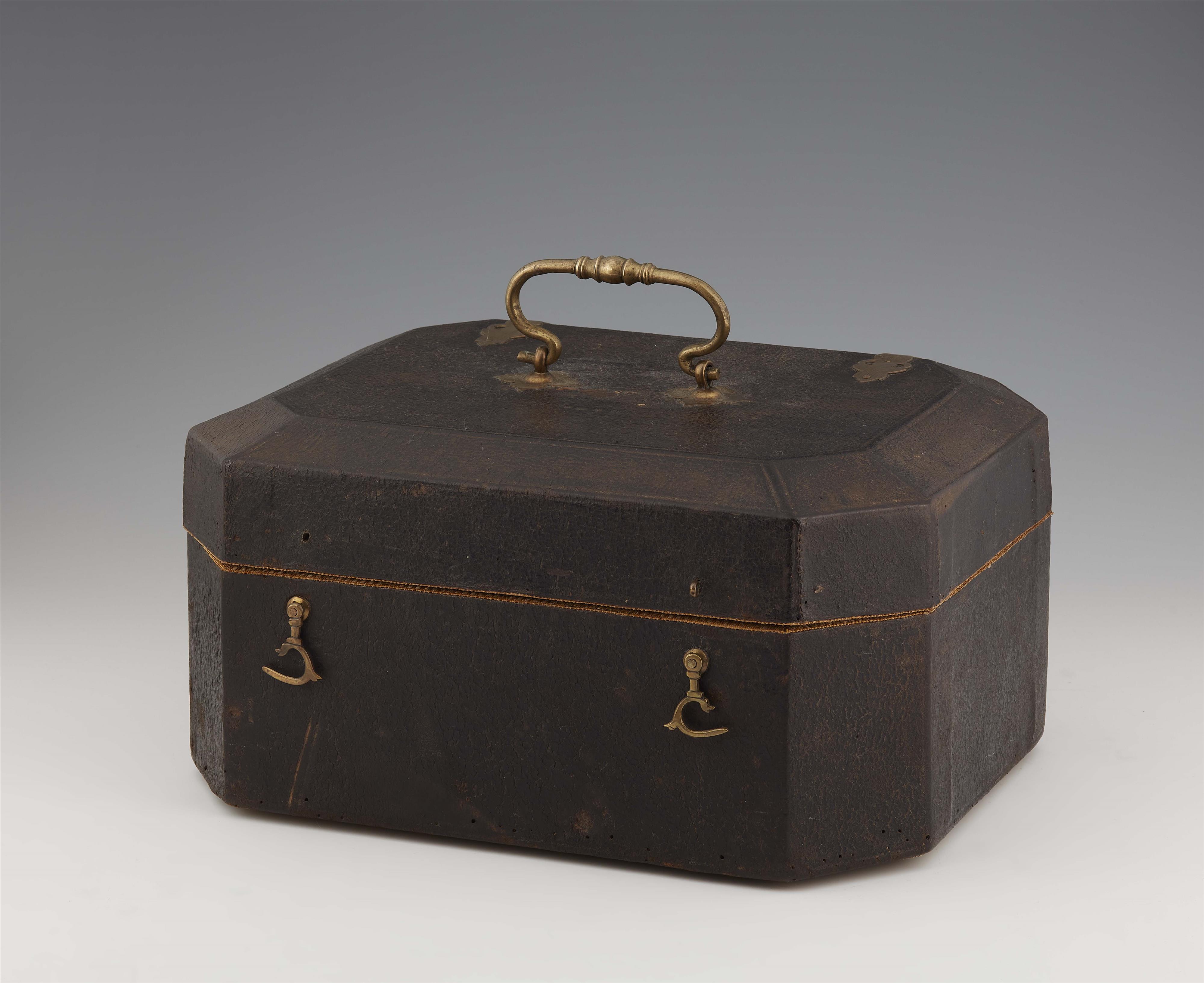 An Augsburg silver gilt travel service in a fitted case - image-3