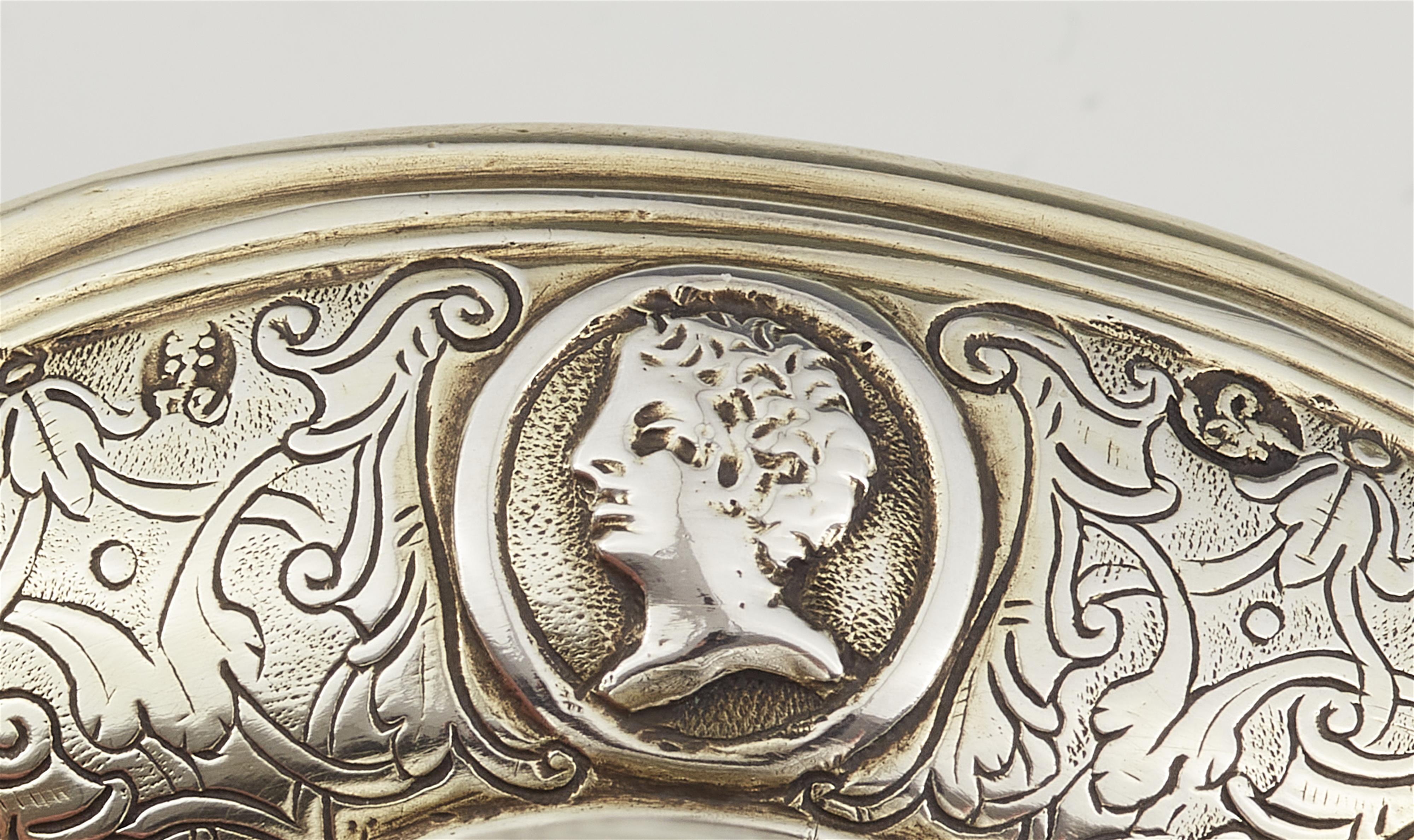 An Augsburg silver gilt travel service in a fitted case - image-9