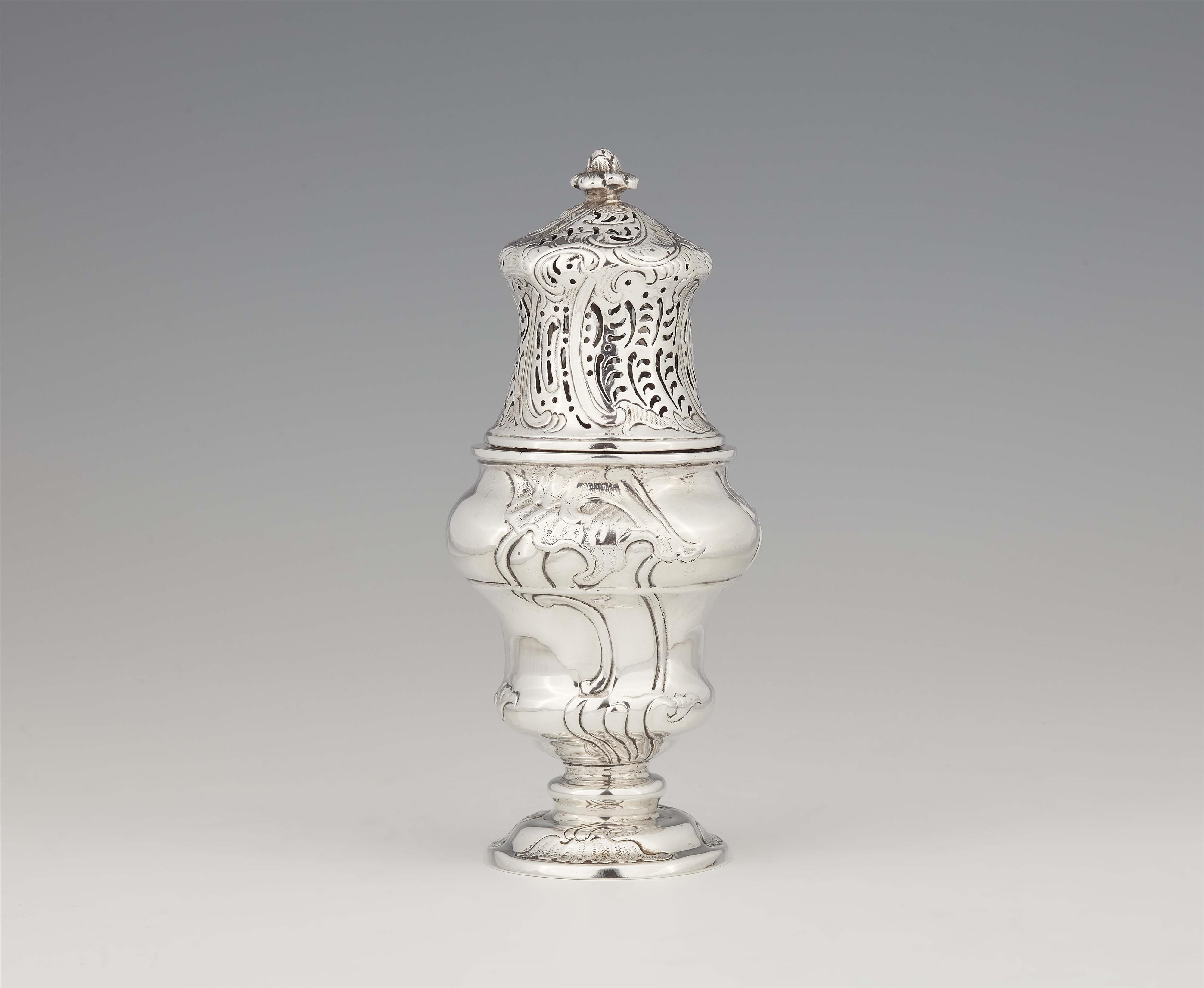 An Augsburg Rococo silver sugar caster - image-1