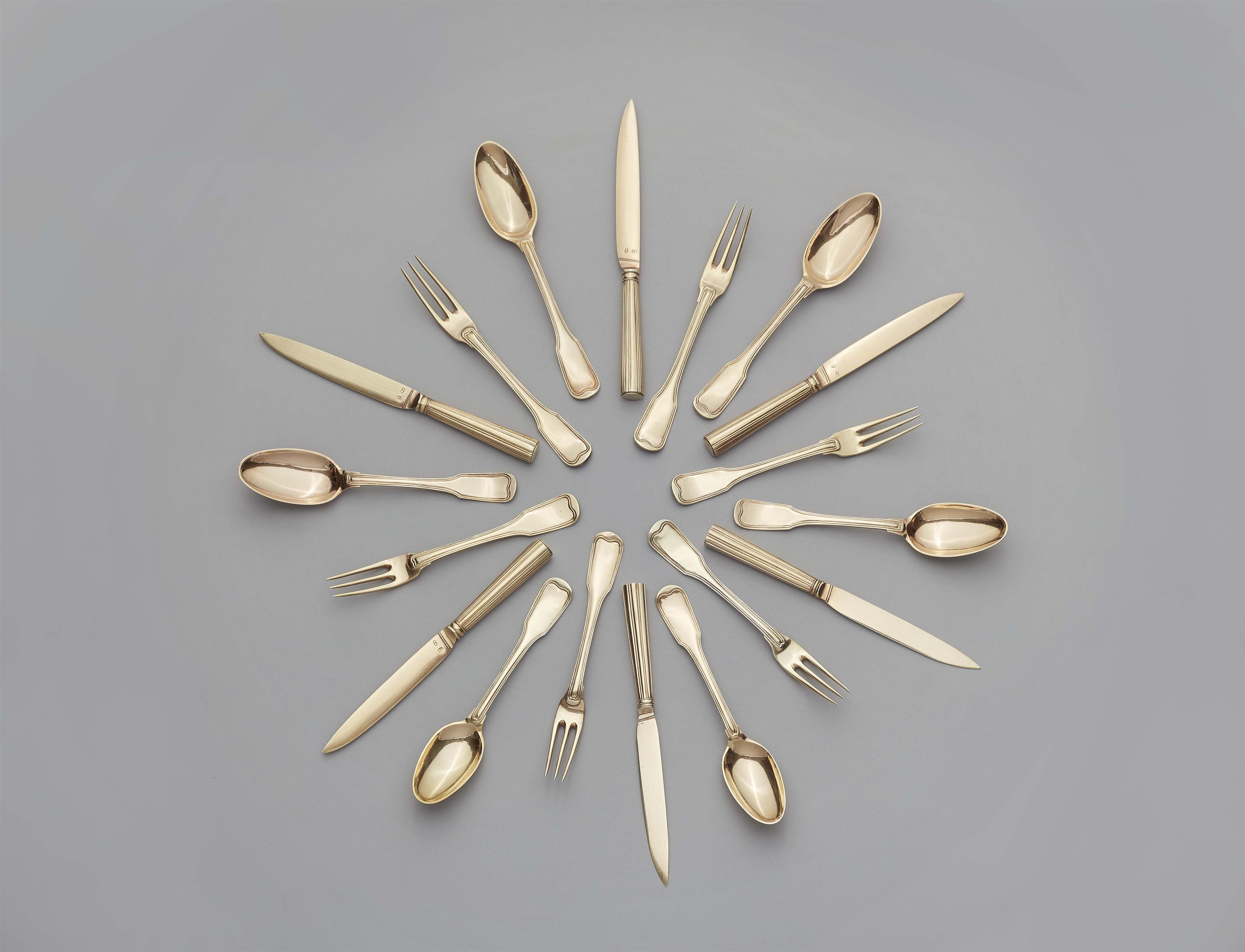 An Augsburg vermeil cutlery set - image-1