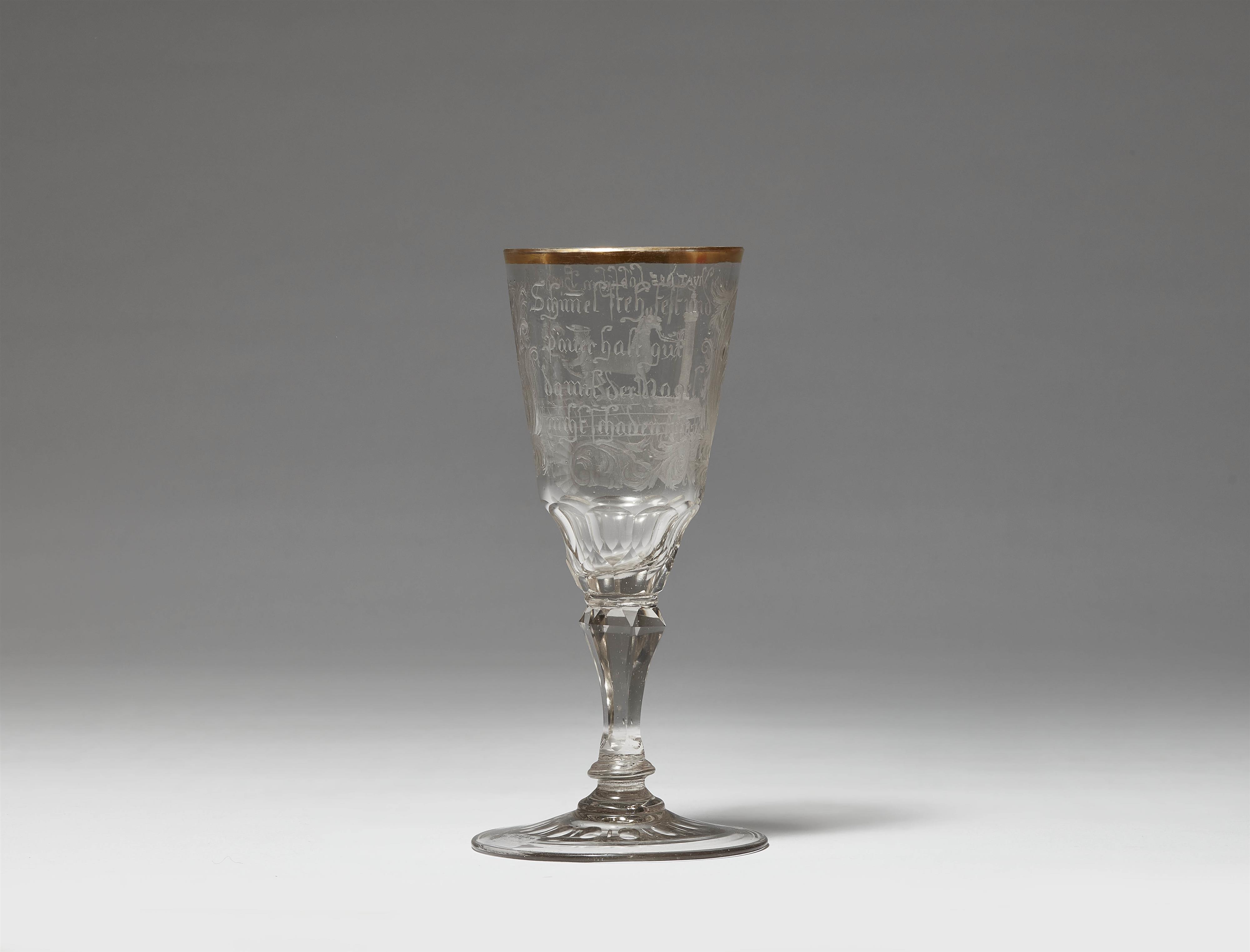 A Silesian cut glass goblet with a depiction of a farrier - image-2