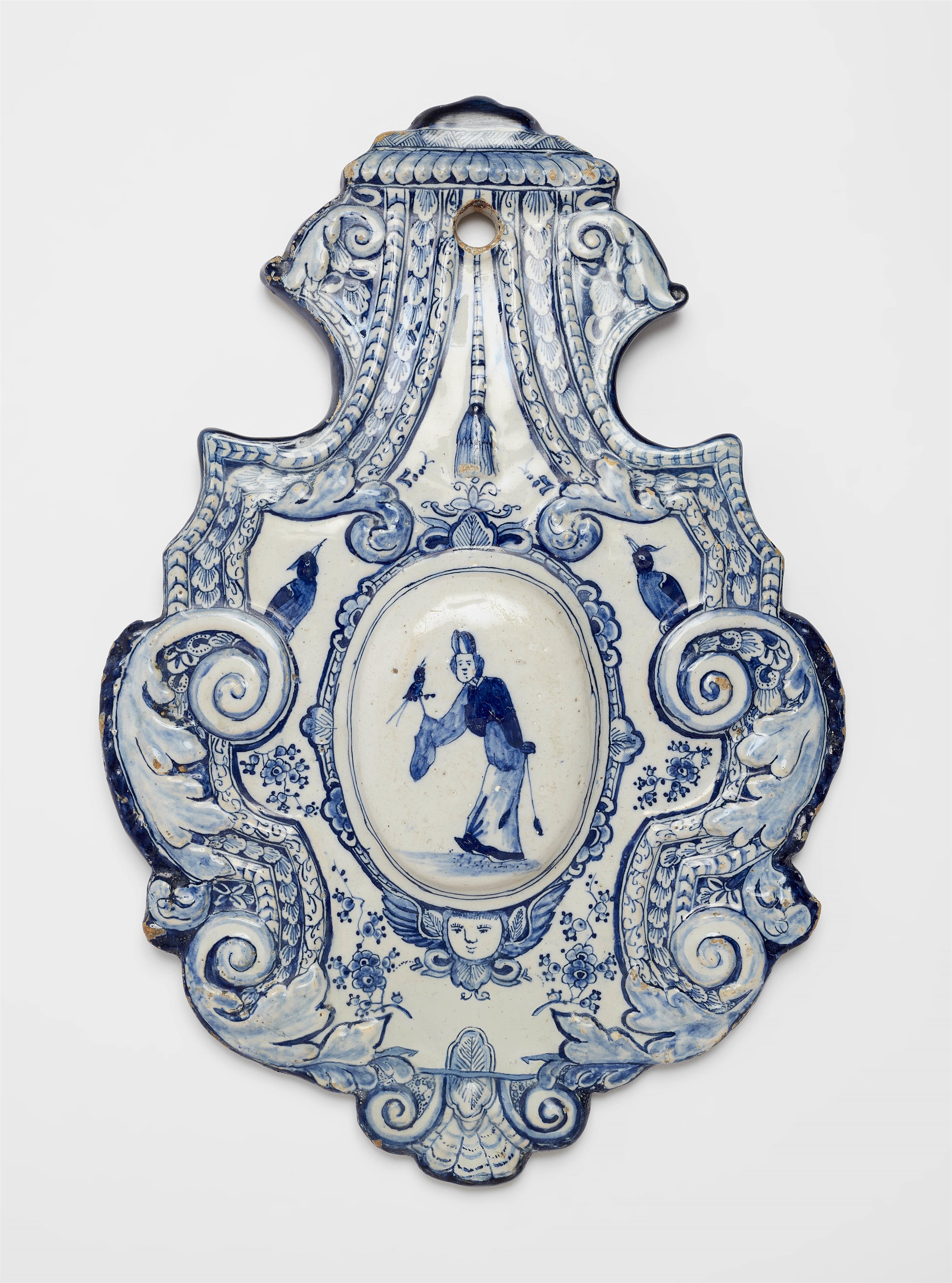 A rare Delftware Chinoiserie plaque - image-1