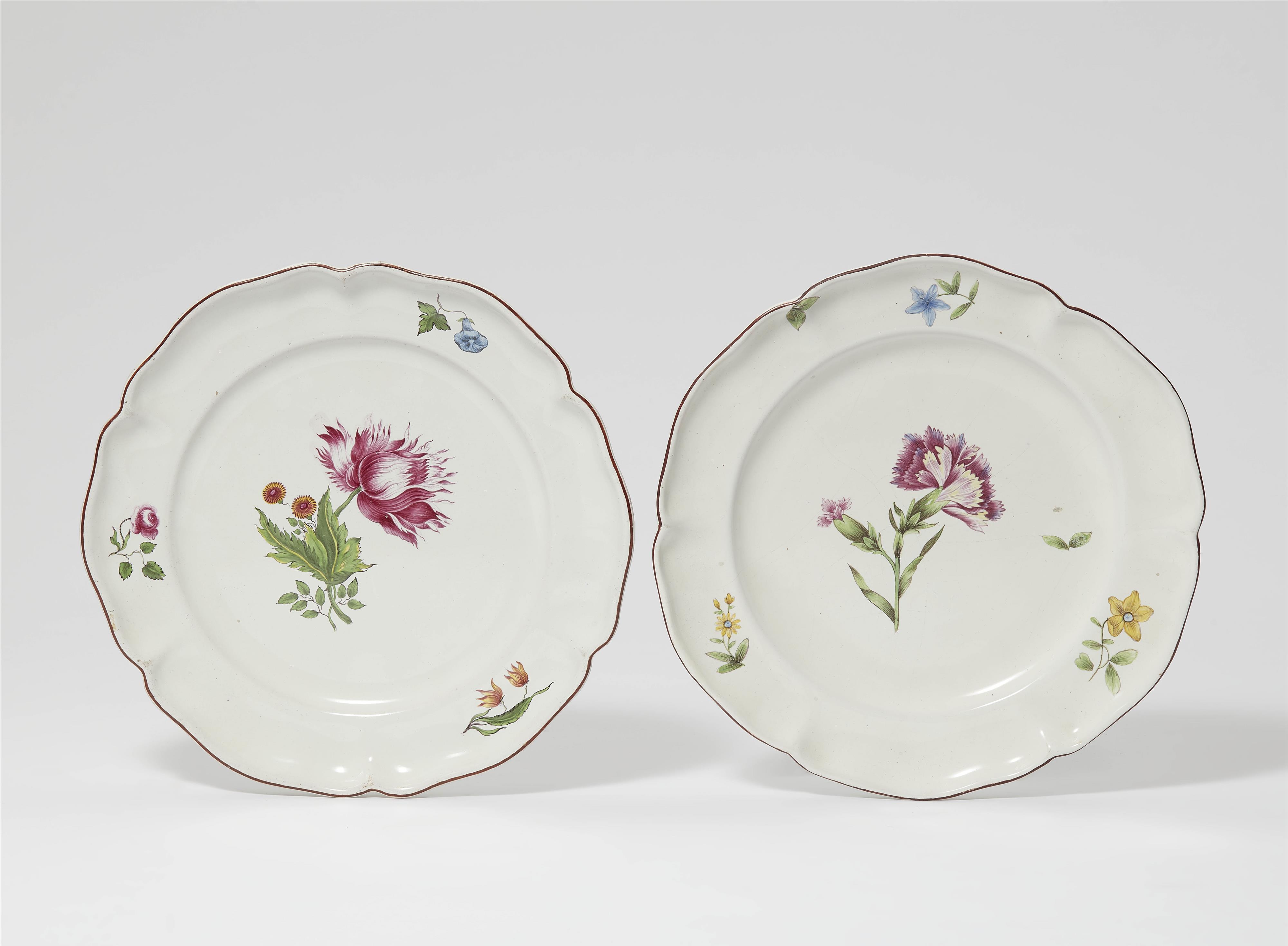 A pair of Strasbourg faience plates from the Clemenswerth hunting service - image-1