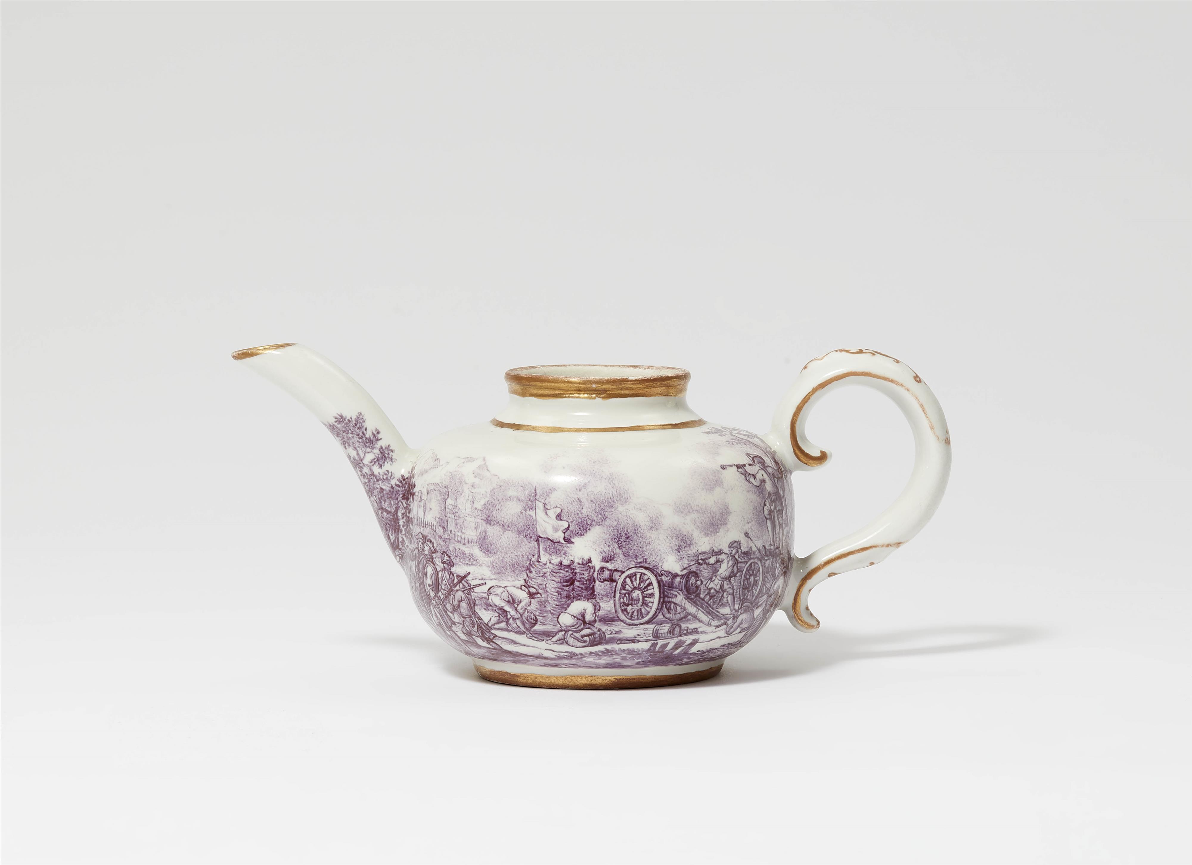 A Vienna porcelain teapot with a battle scene - image-2