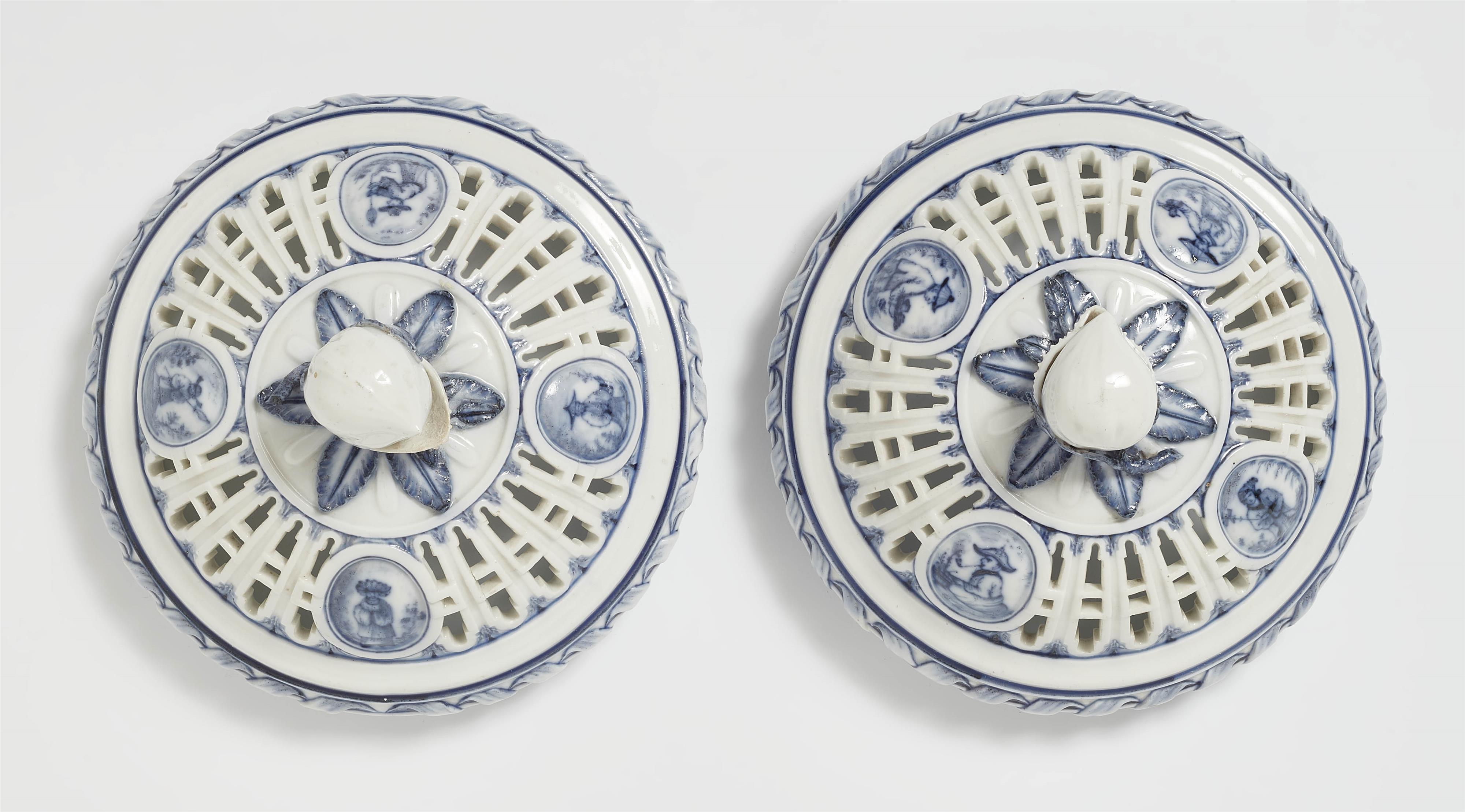 A rare pair of Meissen porcelain chestnut pots - image-3