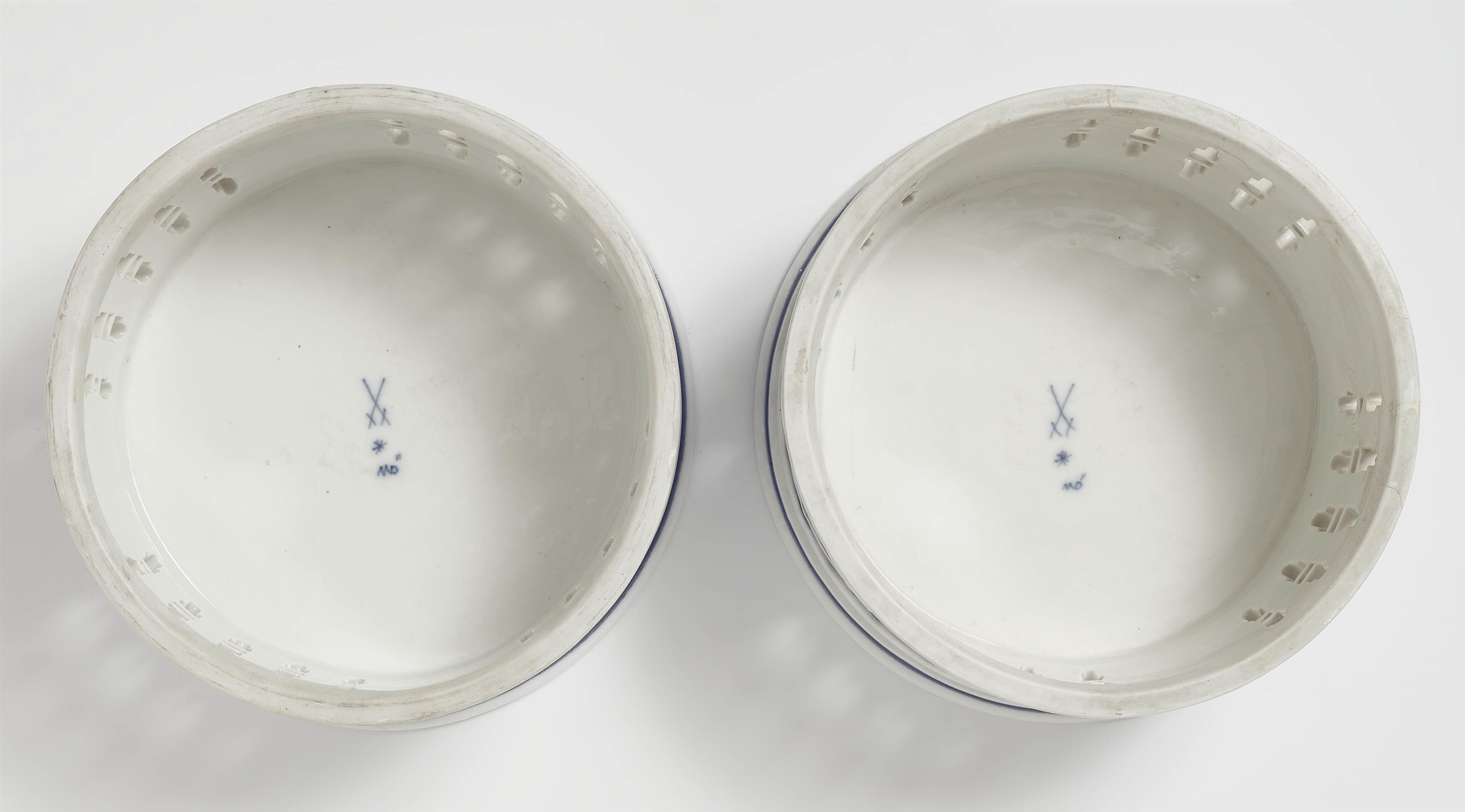 A rare pair of Meissen porcelain chestnut pots - image-4