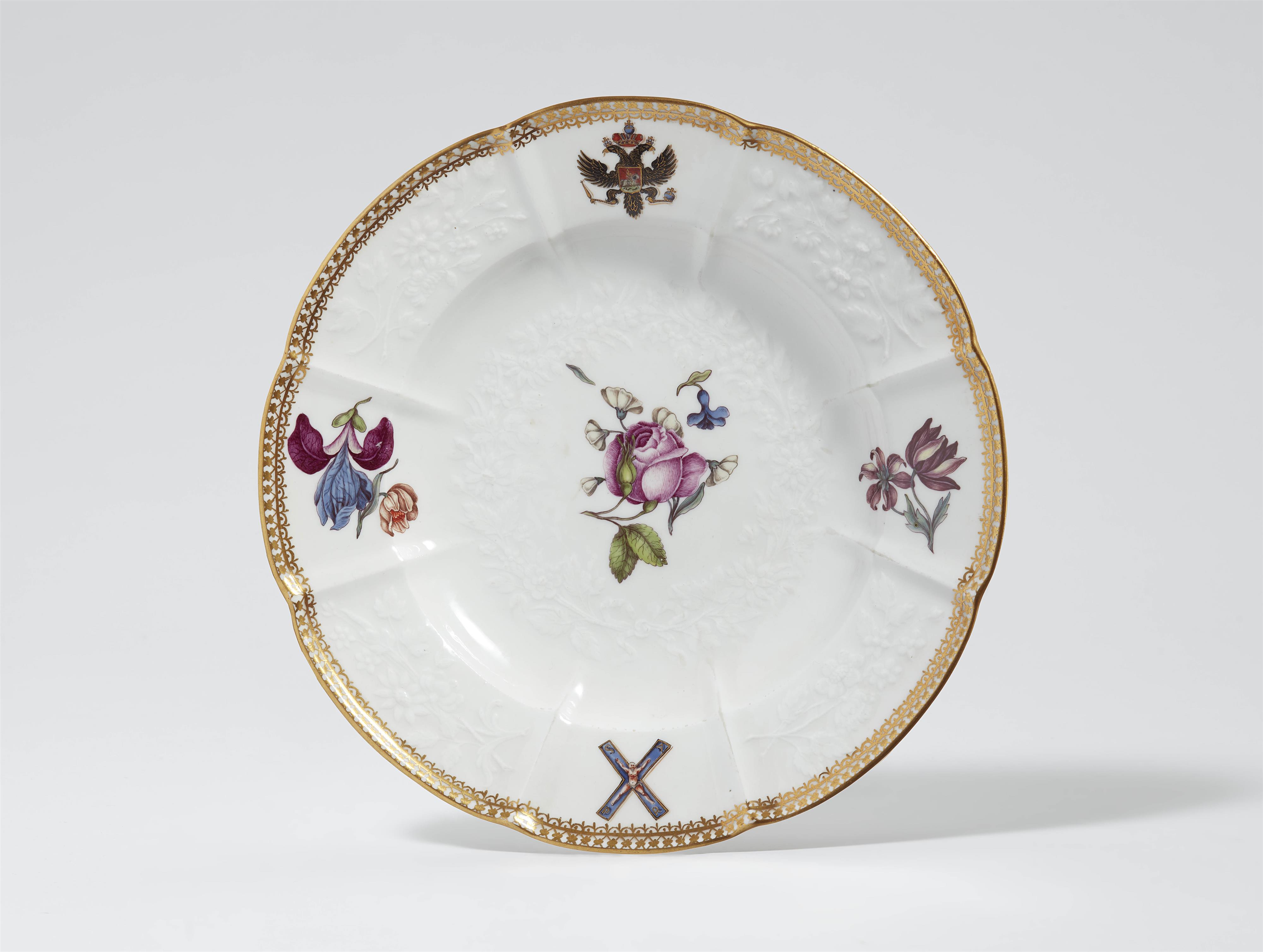 A Meissen porcelain plate from the St. Andrew's service for Tsarina Elisabeth I - image-1