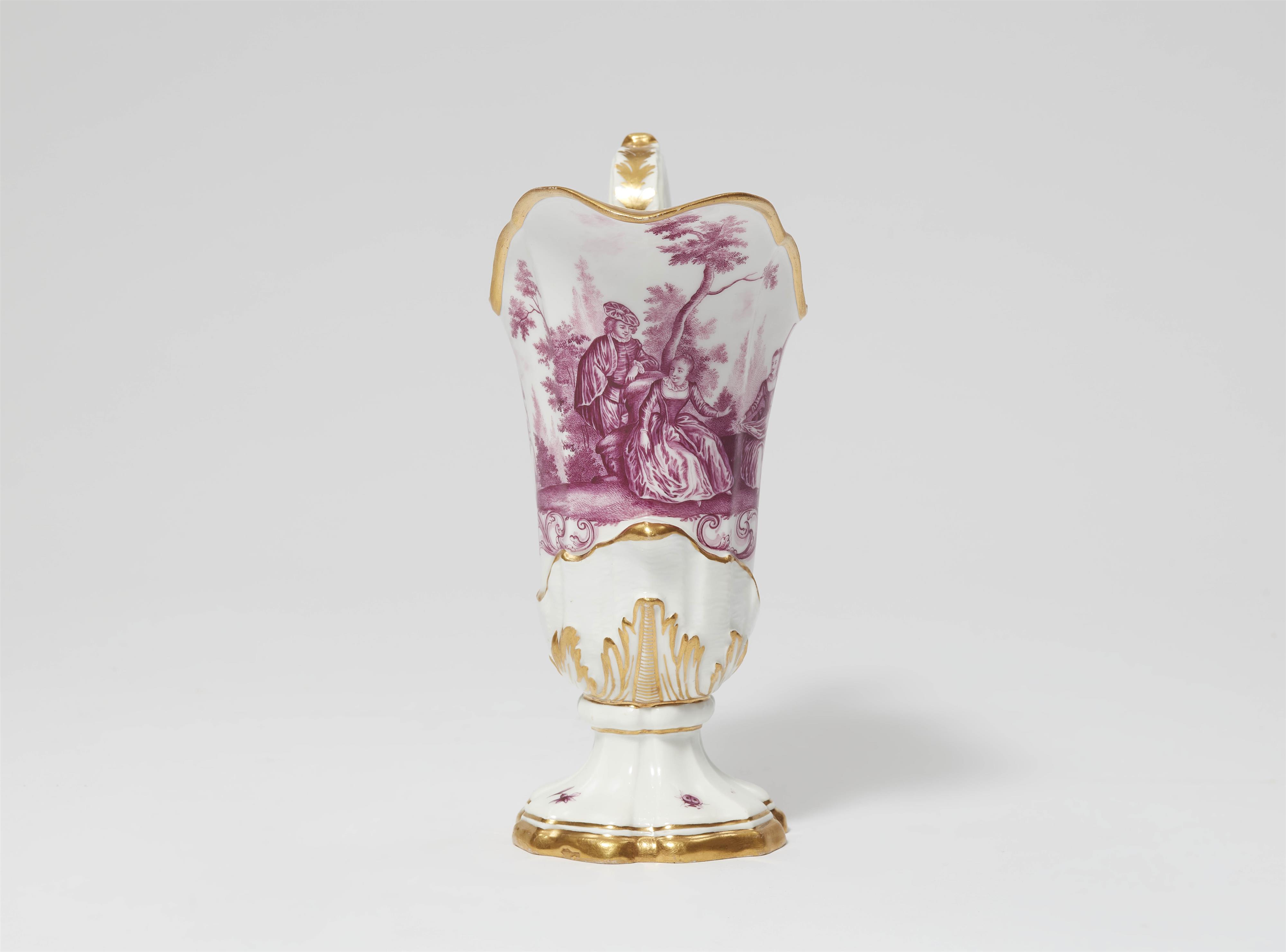 A Meissen porcelain pitcher with elegant company - image-2
