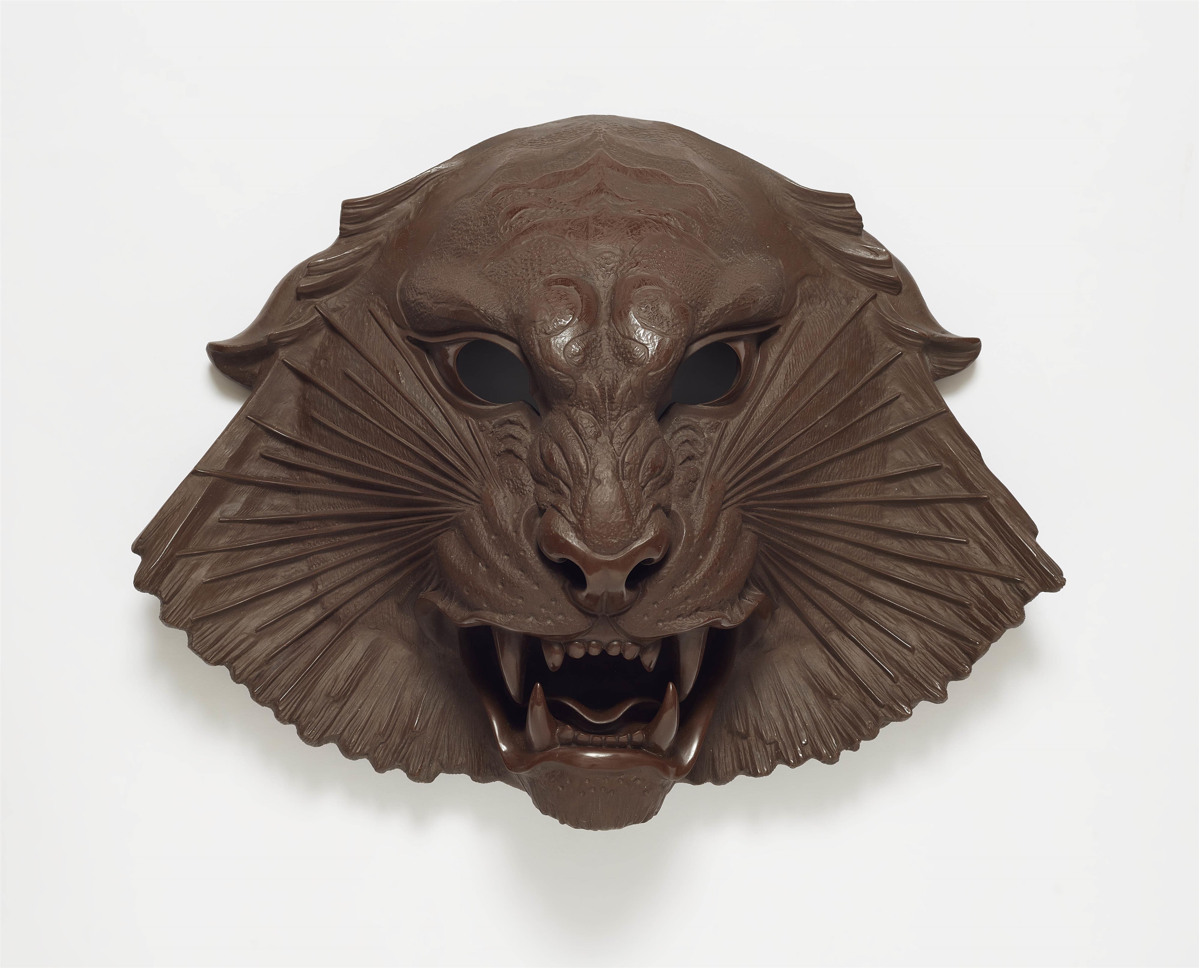 A Meissen Böttger stonware tiger mask - image-1