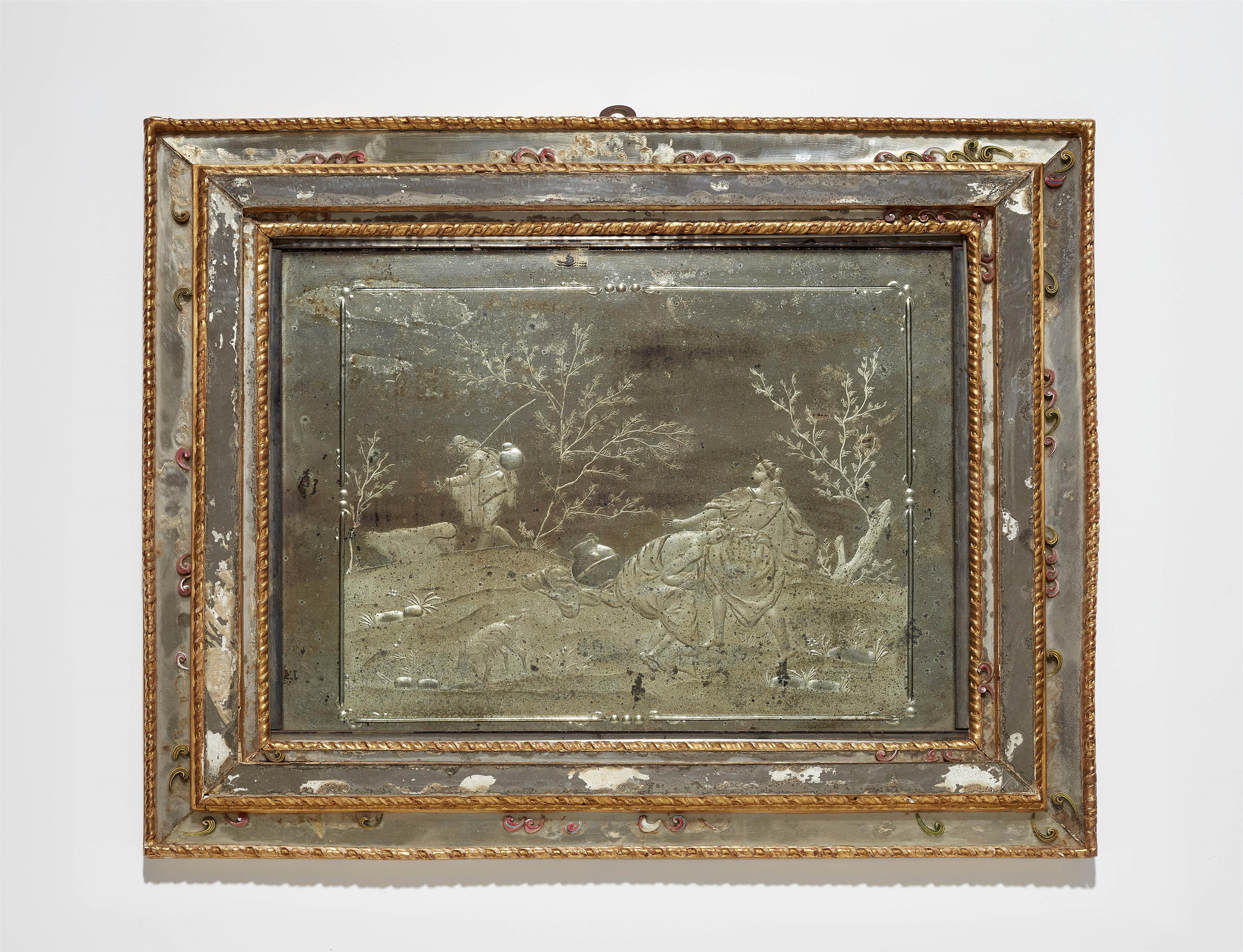 A pair of Venetian mirrors with pastoral scenes - image-2