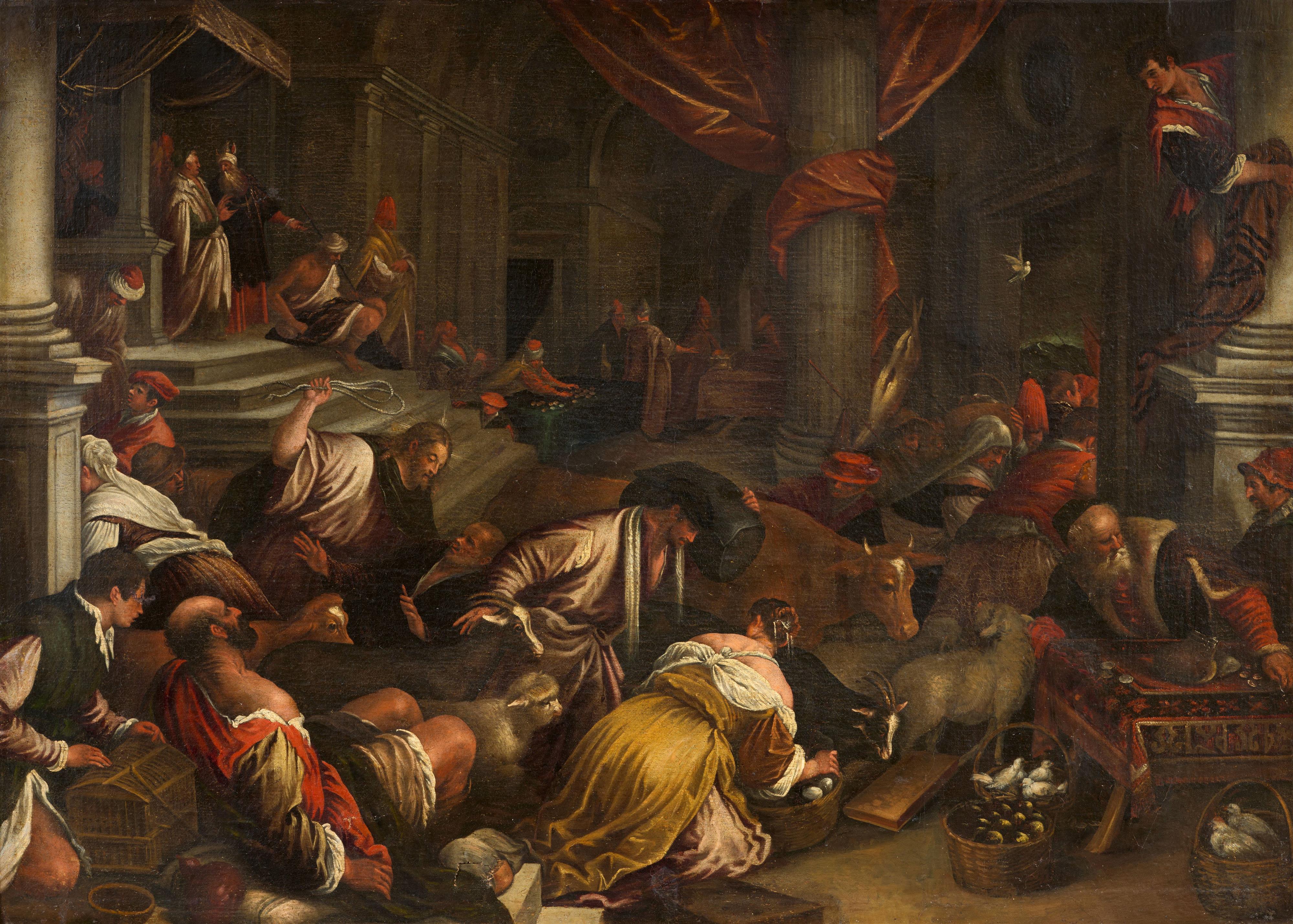 Leandro dal Ponte, called Leandro Bassano, studio of - Christ expelling the Money Lenders from the Temple - image-1