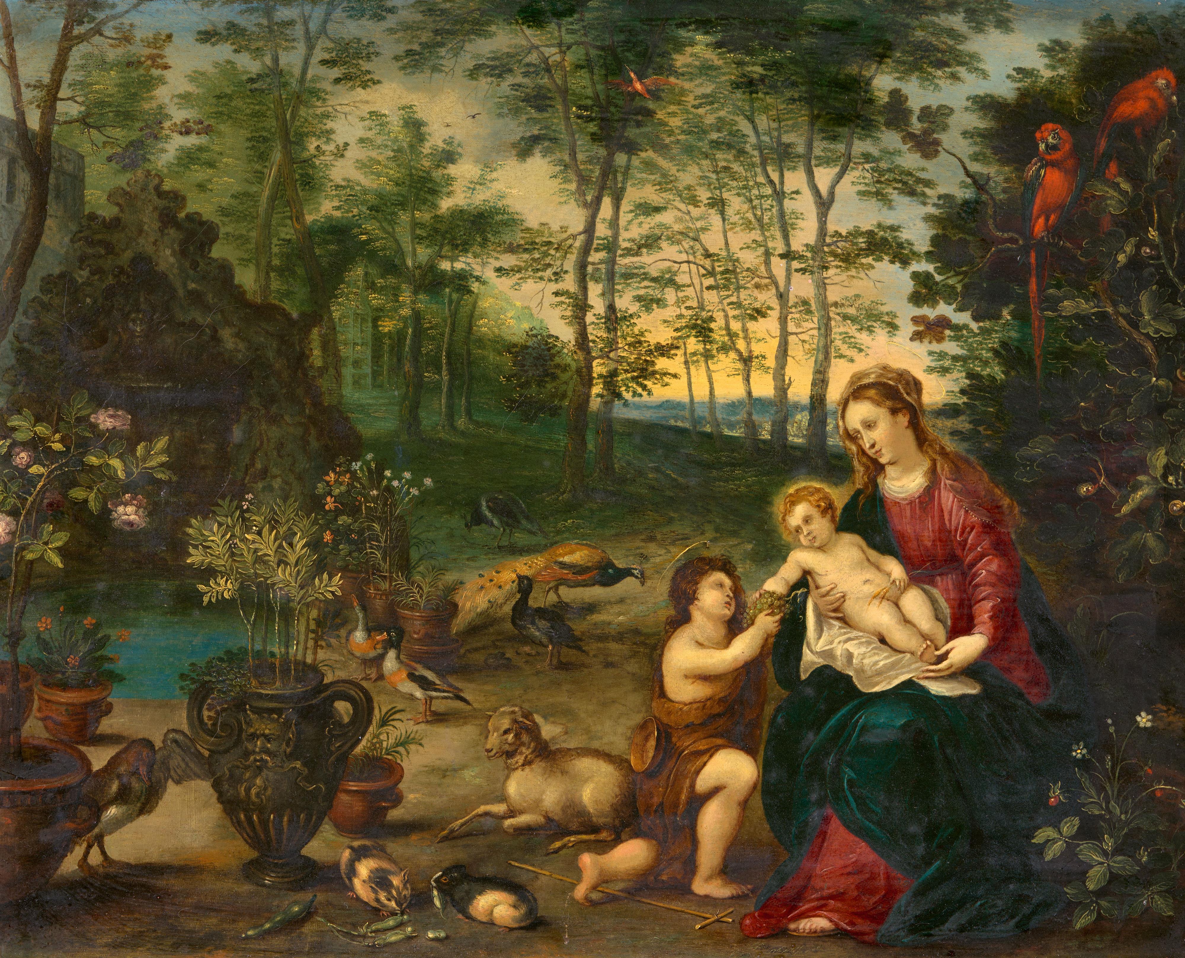 Jan Brueghel the Younger, attributed to
Pieter van Avont, attributed to - The Virgin and Child with the Infant Saint John in a Landscape - image-1