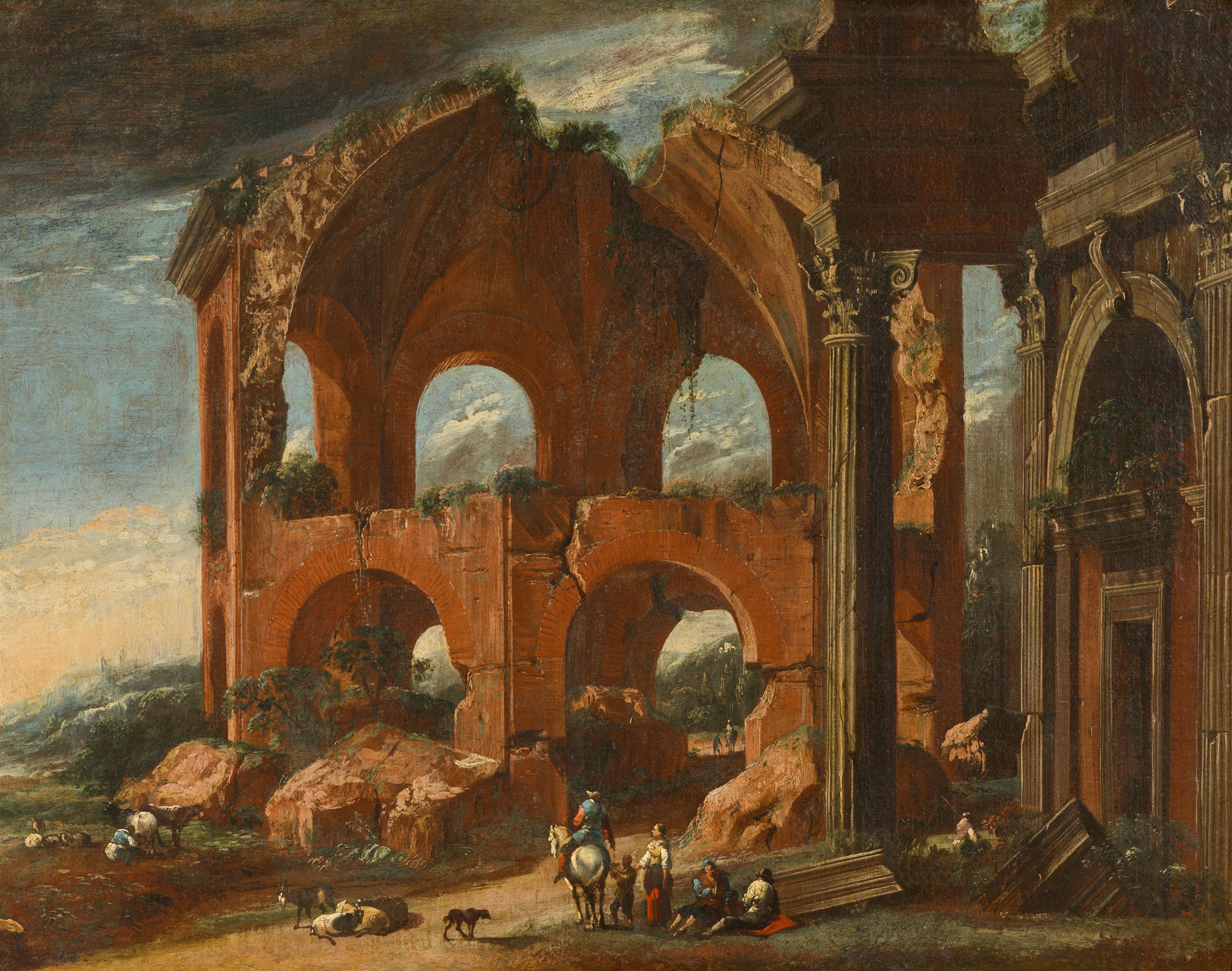 Niccolò Codazzi
Jacob de Heusch - Capriccio-Ansicht der Tempel der Minerva Medica - image-1