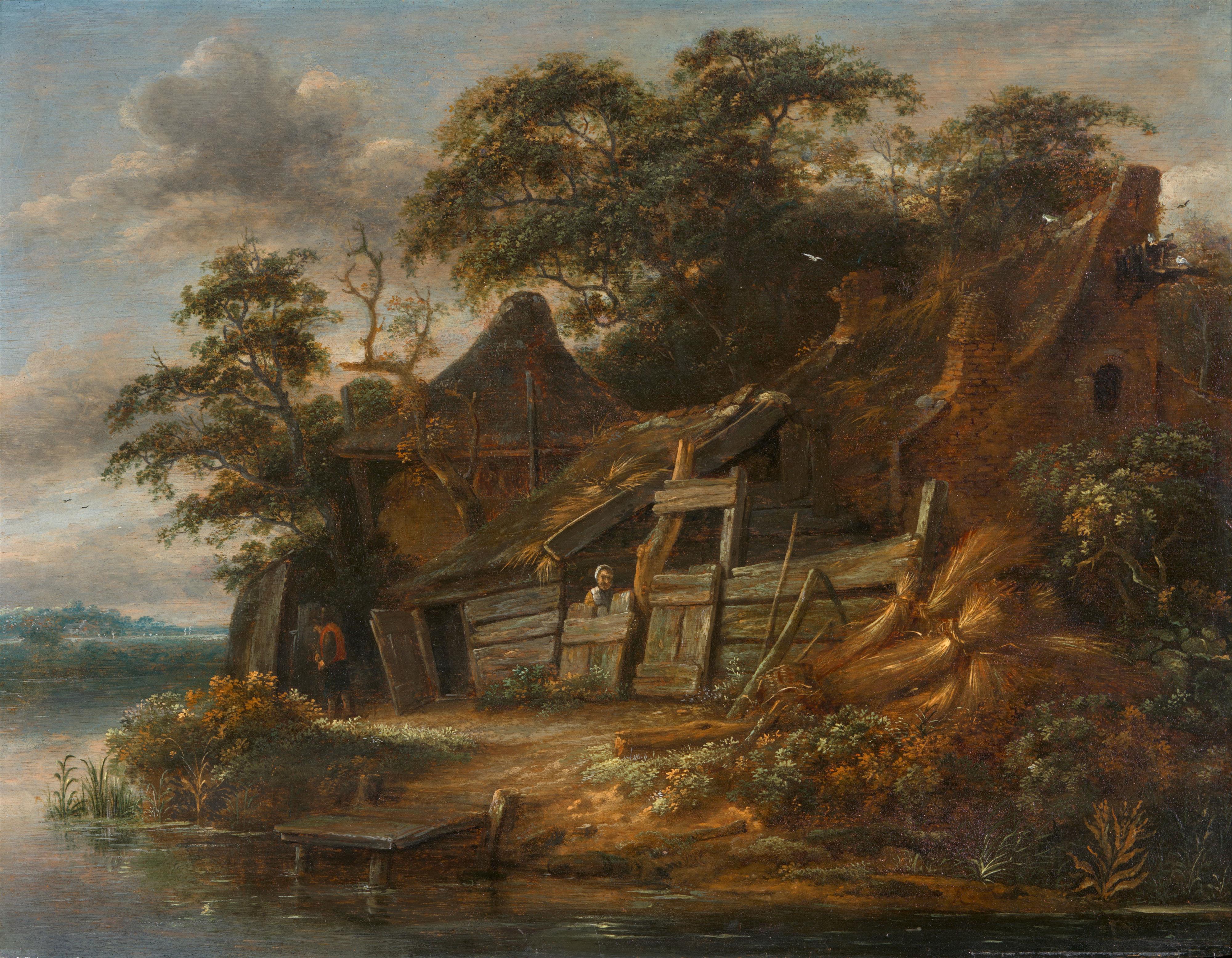 Salomon Rombouts - Fishermen's Hut by a Lake - image-1