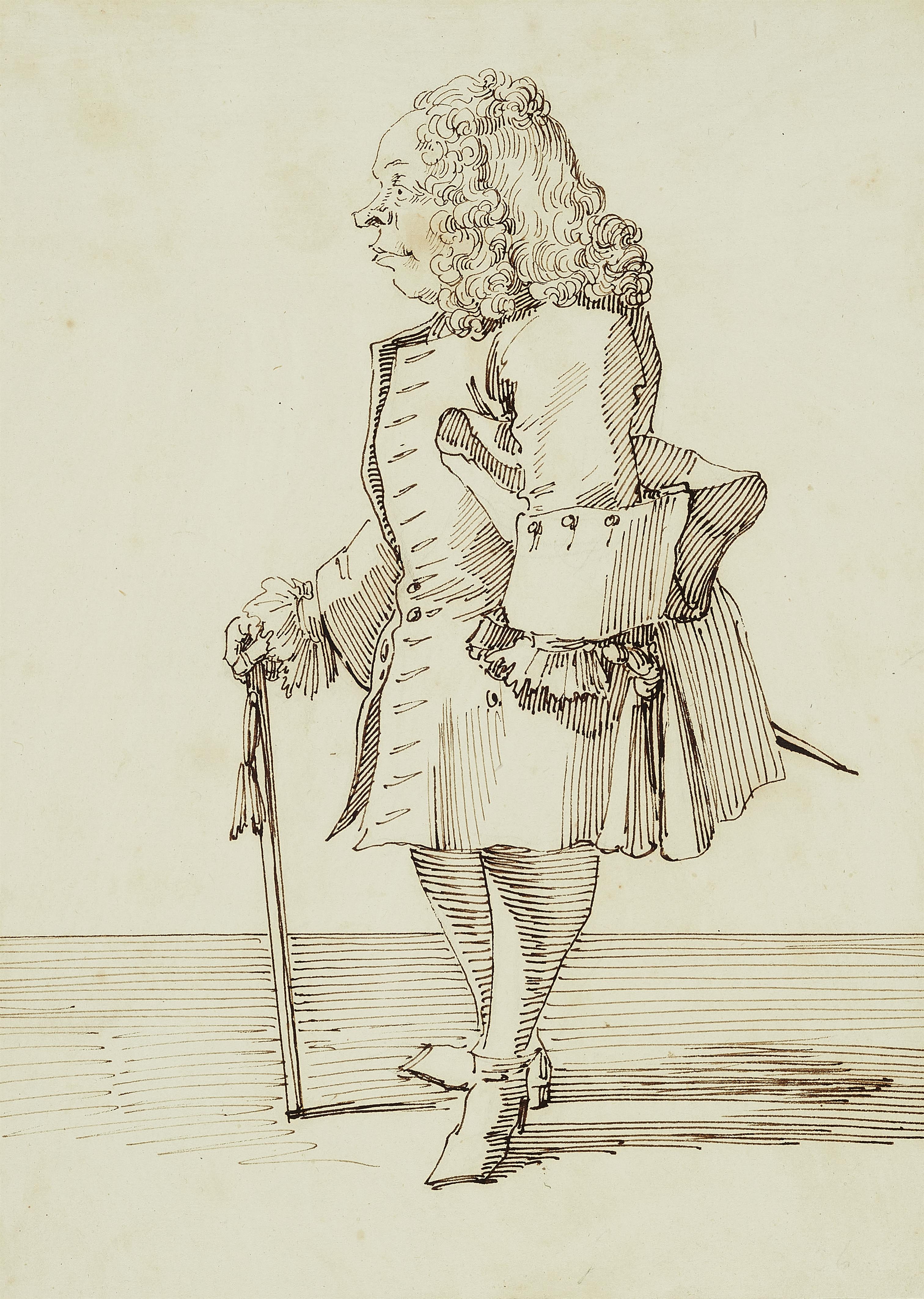 Pier Leone Ghezzi - Caricature of Monsieur Jean Francois de Gervasy - image-1