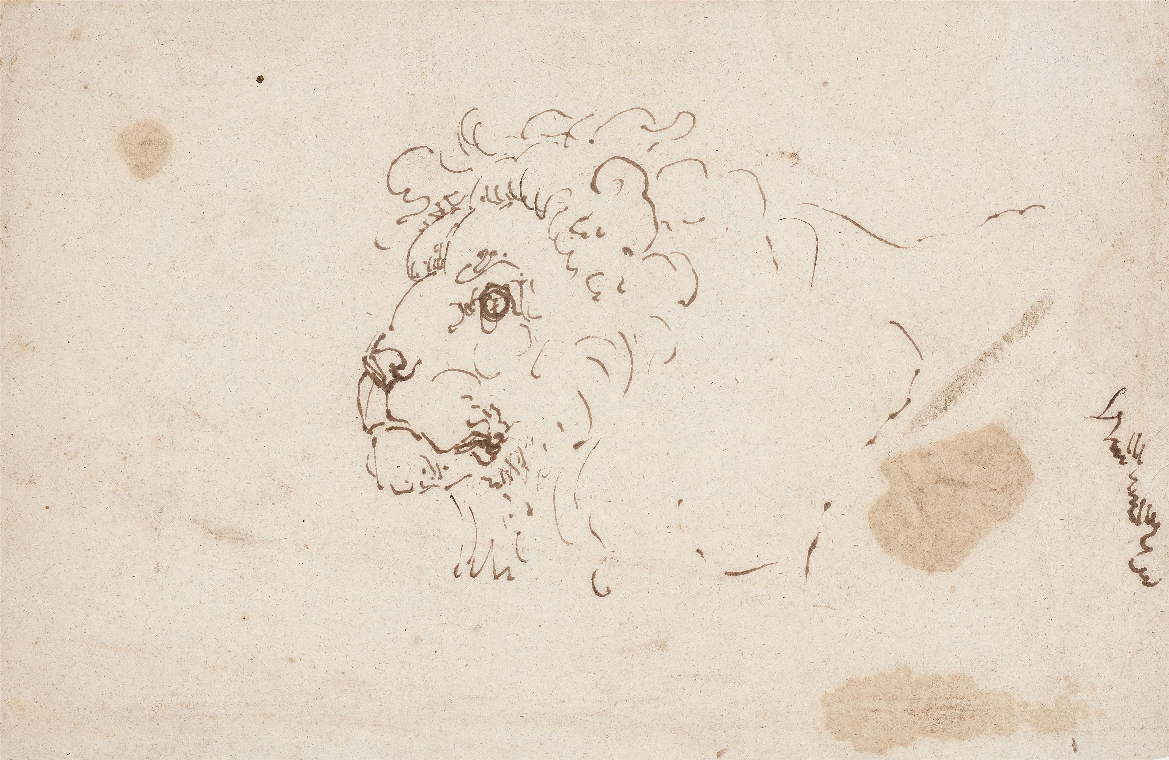 Johann Heinrich Wilhelm Tischbein - Study of a Lion's Head, facing left
Landscape Study - image-1