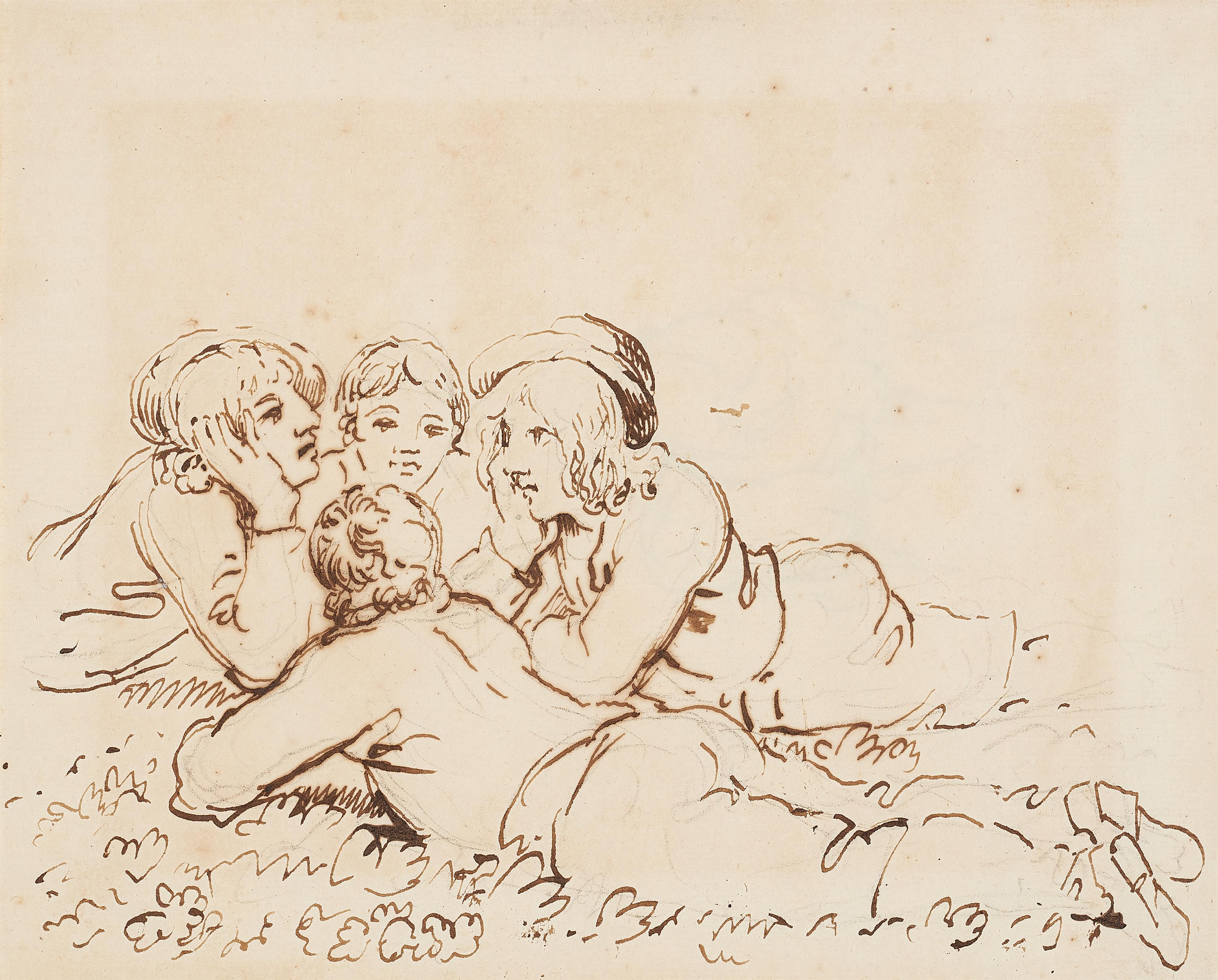 Johann Heinrich Wilhelm Tischbein - Vier junge Landarbeiter auf dem Felde liegend - image-1