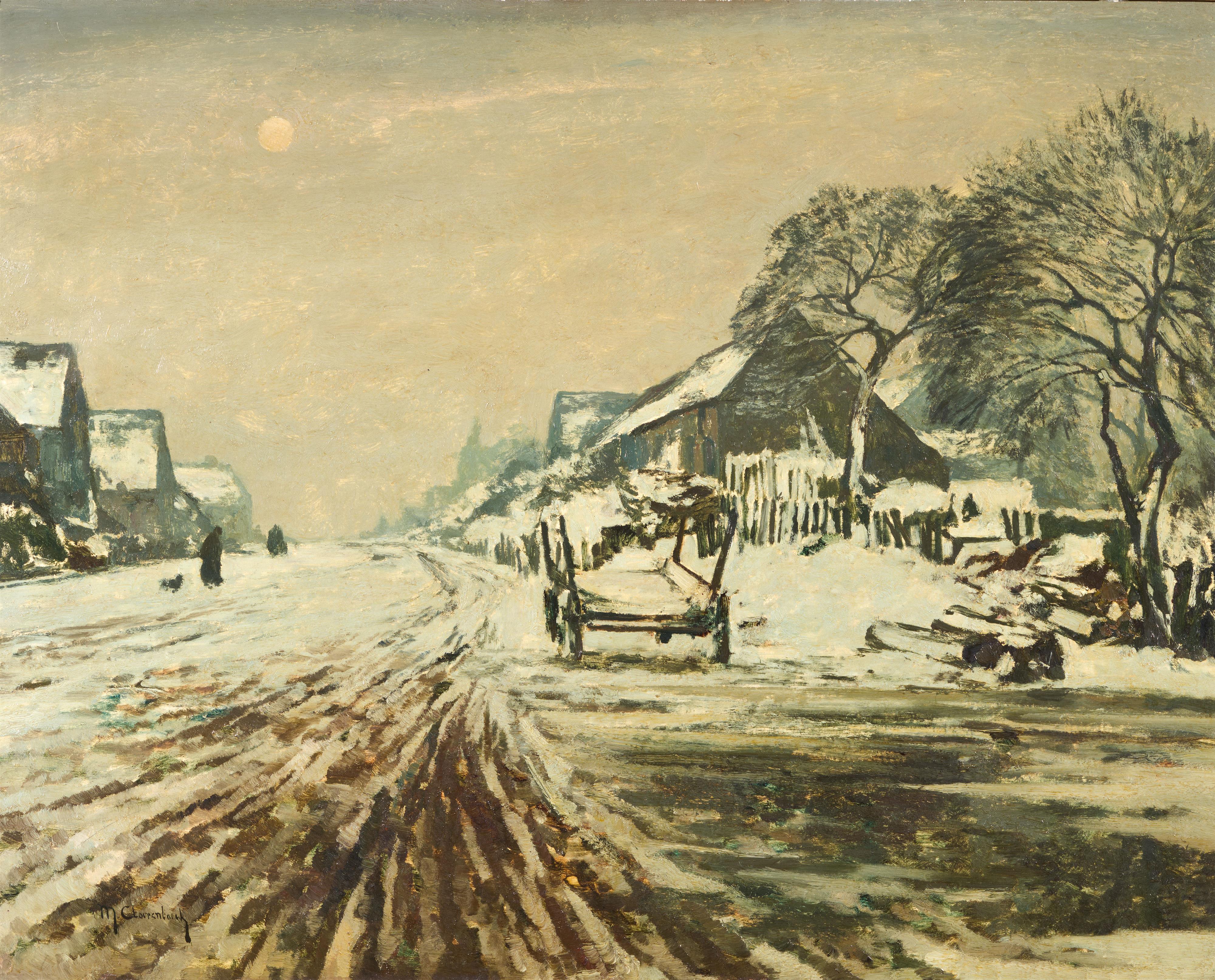 Max Clarenbach - Village Street in Winter - image-1