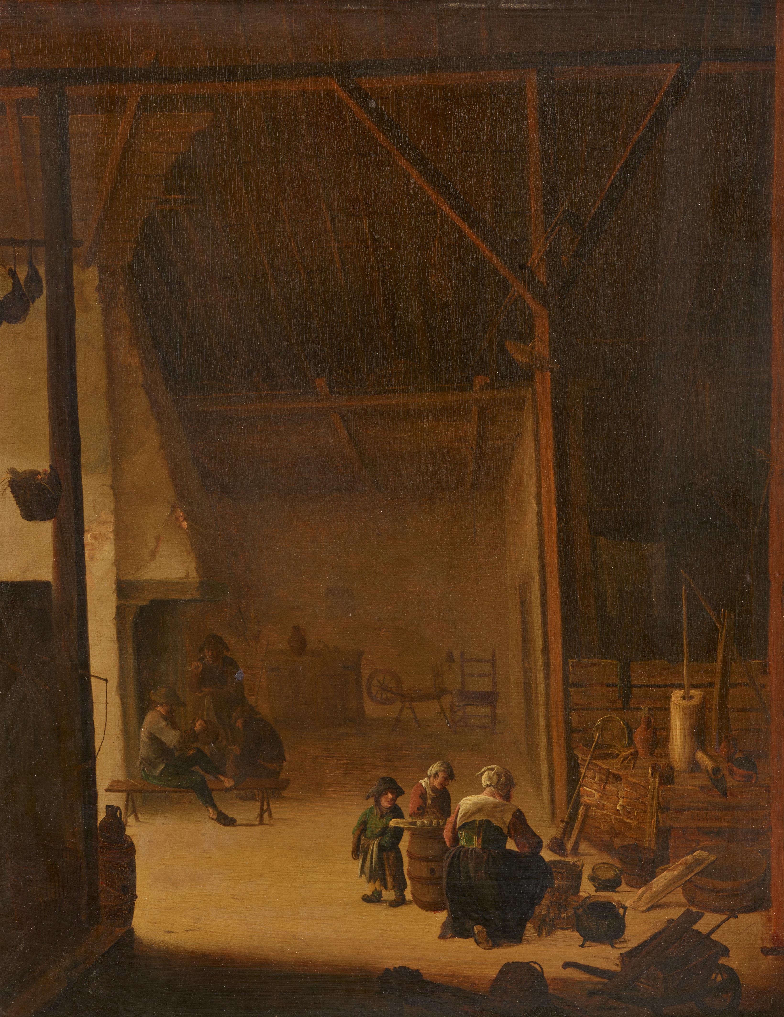 Cornelis Beelt - Kitchen Interior with Figures - image-1