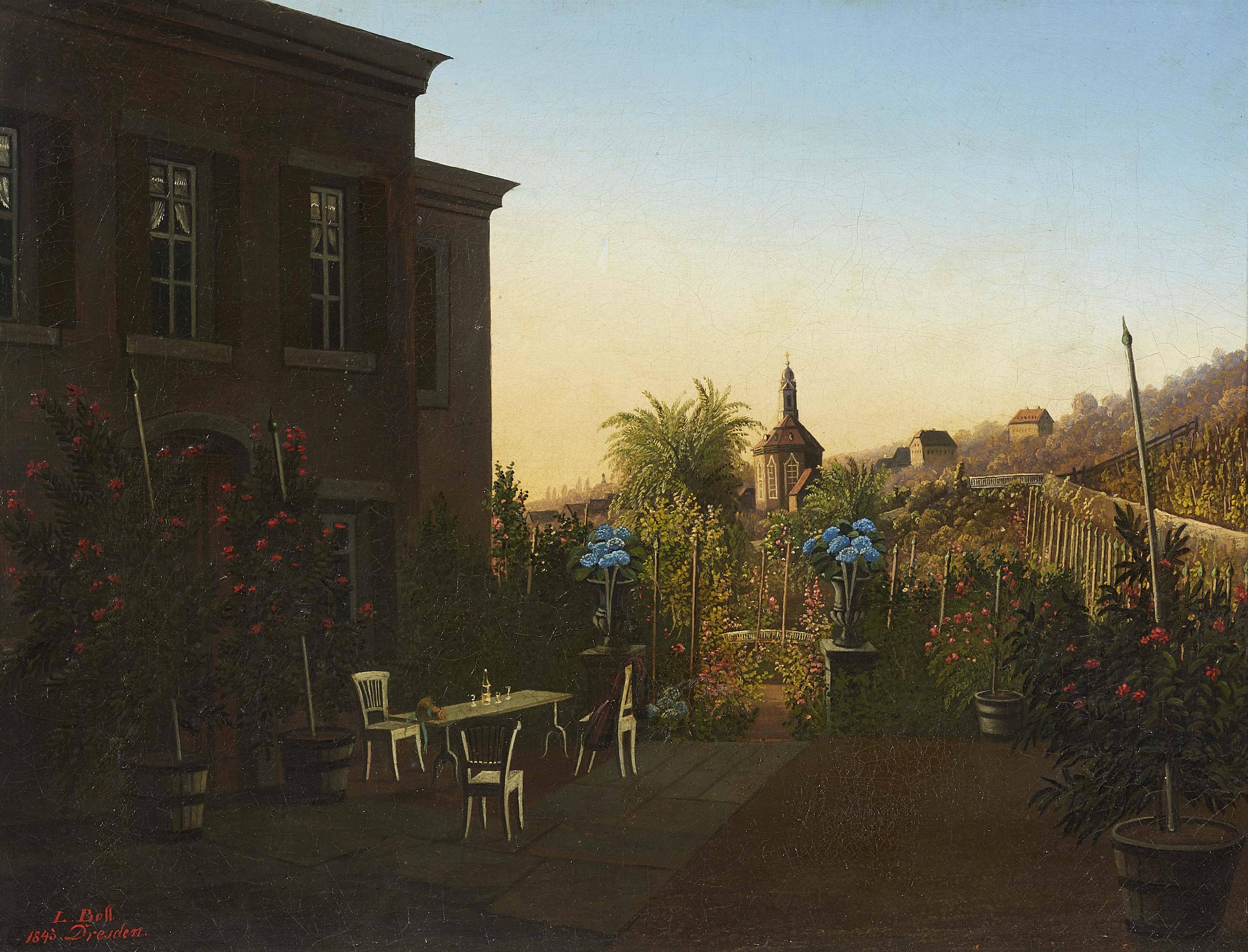 Ludwig Eduard Boll - View of a Garden - image-1