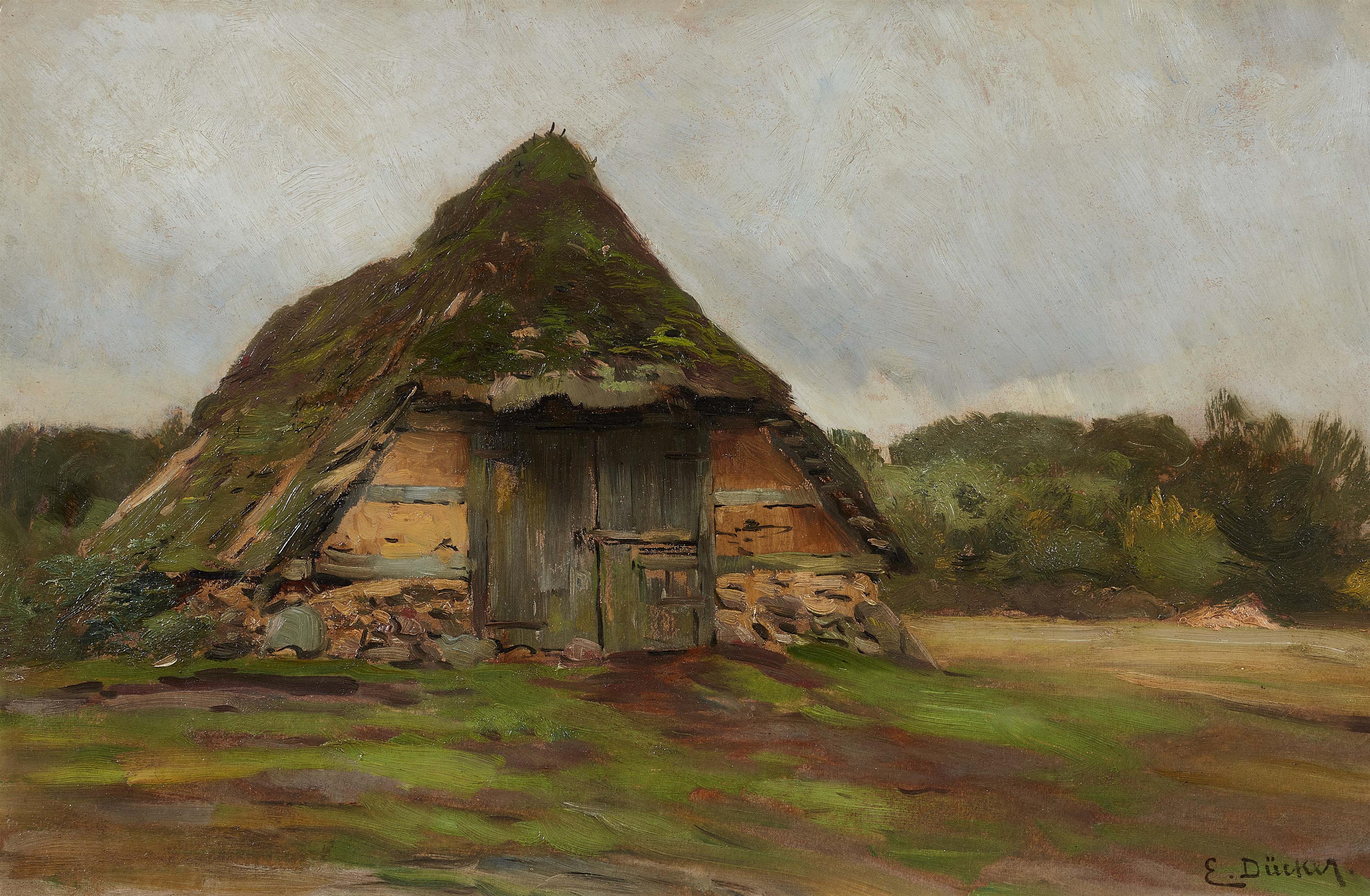 Eugène Gustav Dücker - Barn in a Meadow - image-1