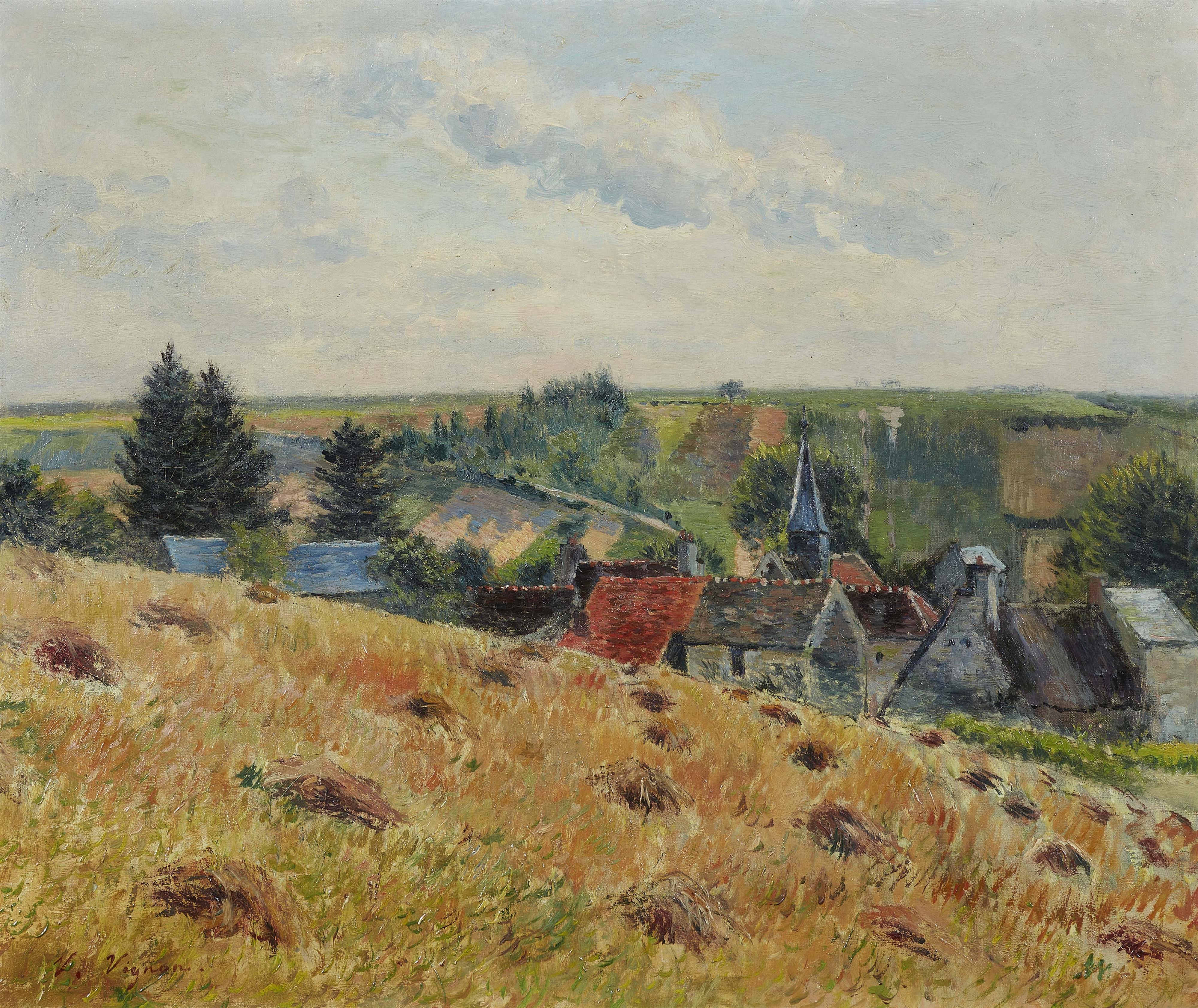 Victor Alfred Paul Vignon - Landscape with a Village - image-1