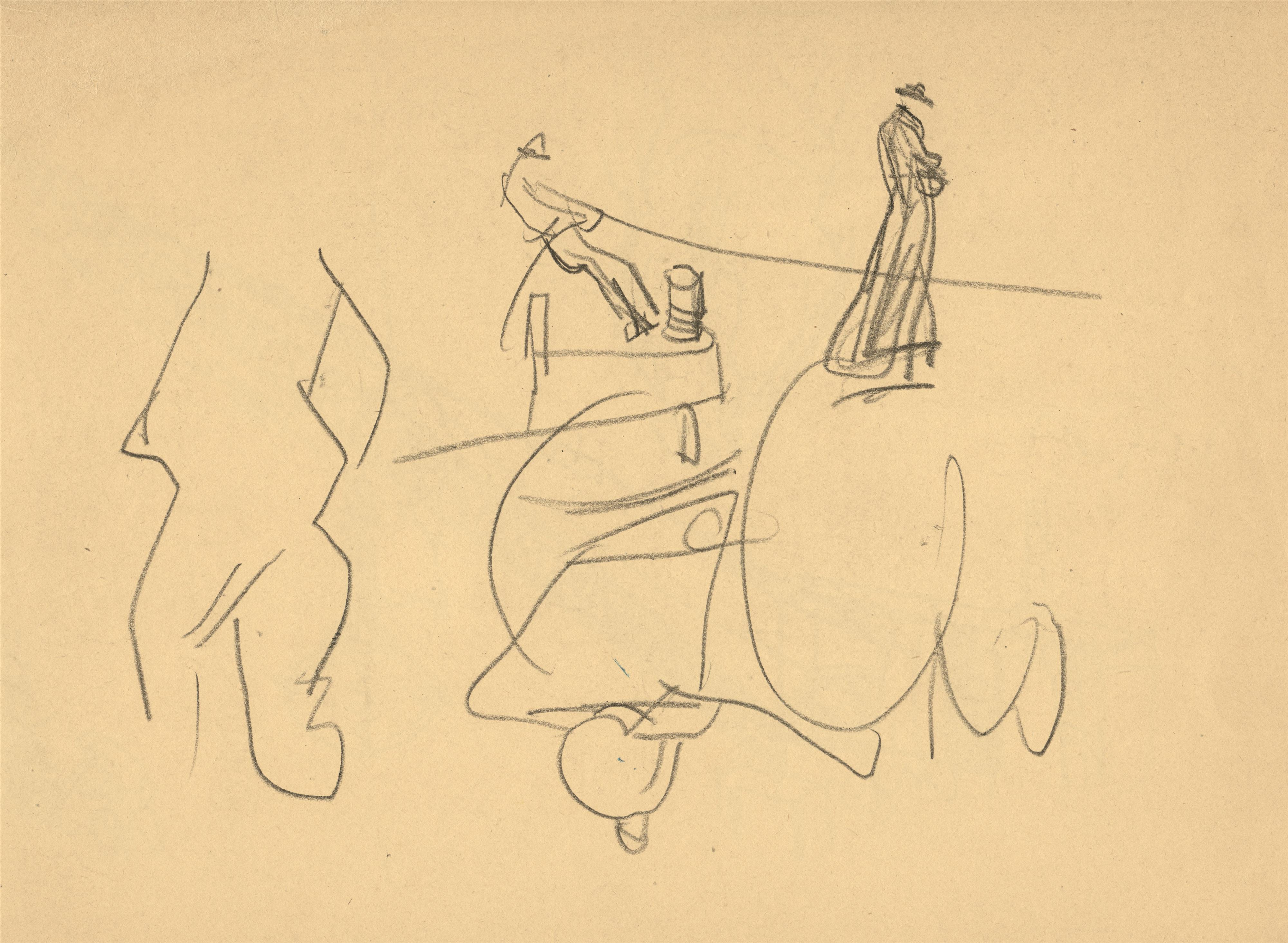 Lyonel Feininger - 4 doble-sided sketches for 'An der Seine, Paris' - image-4