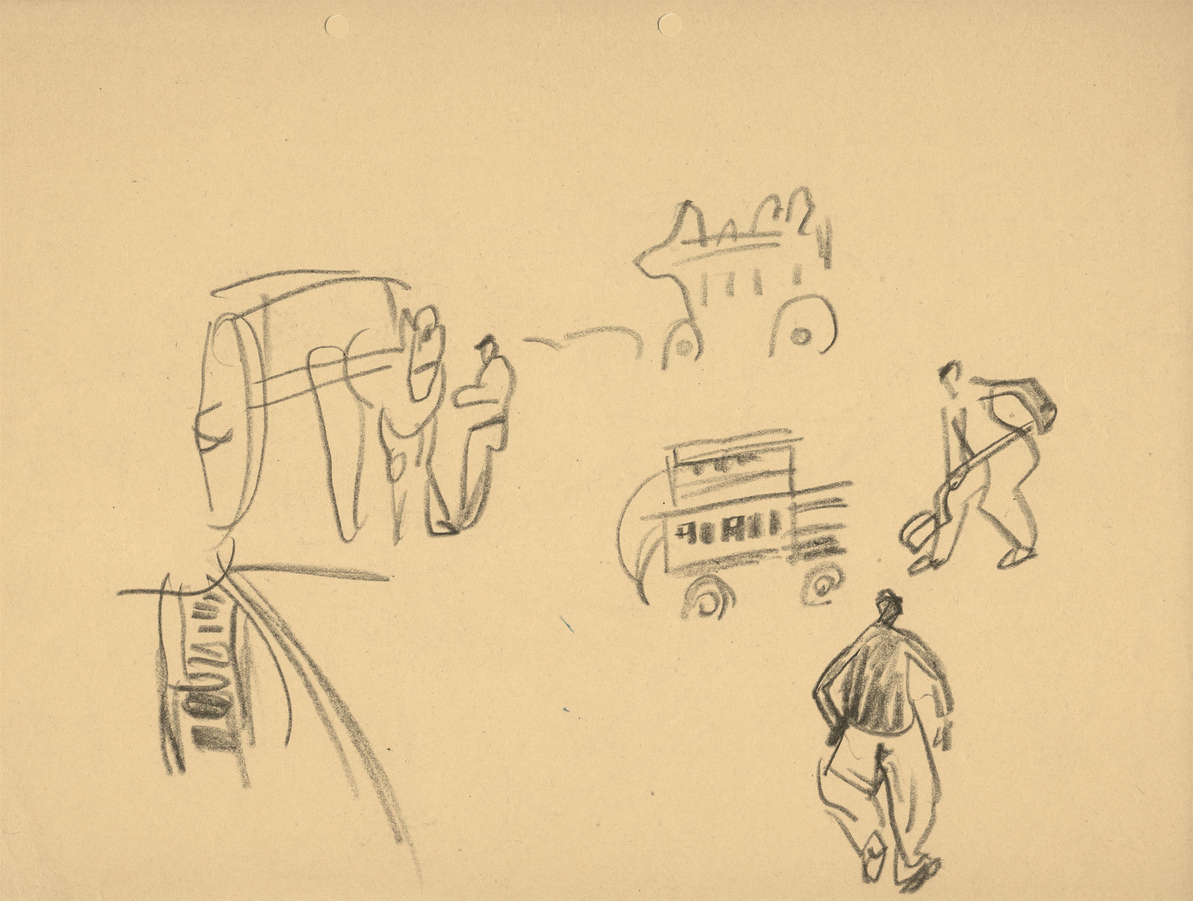 Lyonel Feininger - 4 doble-sided sketches for 'An der Seine, Paris' - image-6