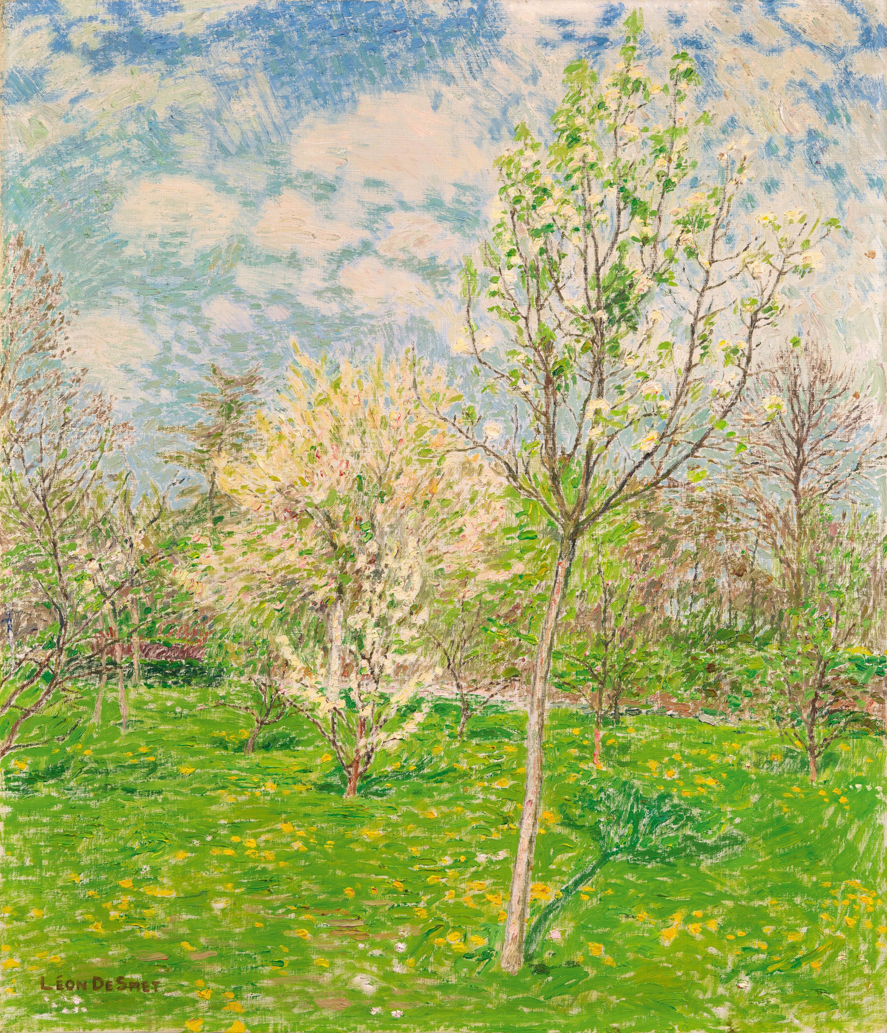 Léon de Smet - Blühende Bäume (Obstbaumwiese) - image-1
