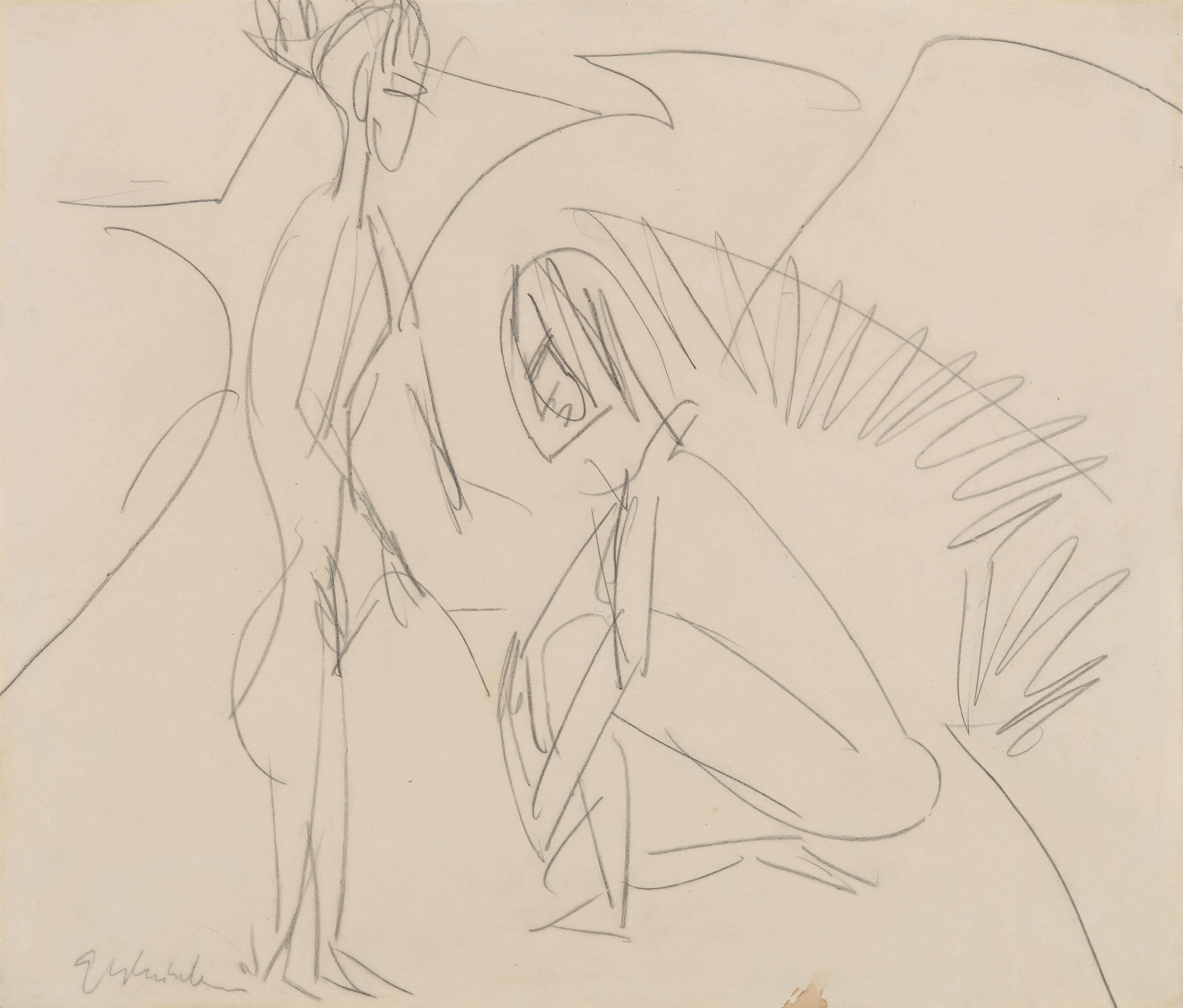 Ernst Ludwig Kirchner - Zwei Badende in Dünen (Fehmarn) - image-1