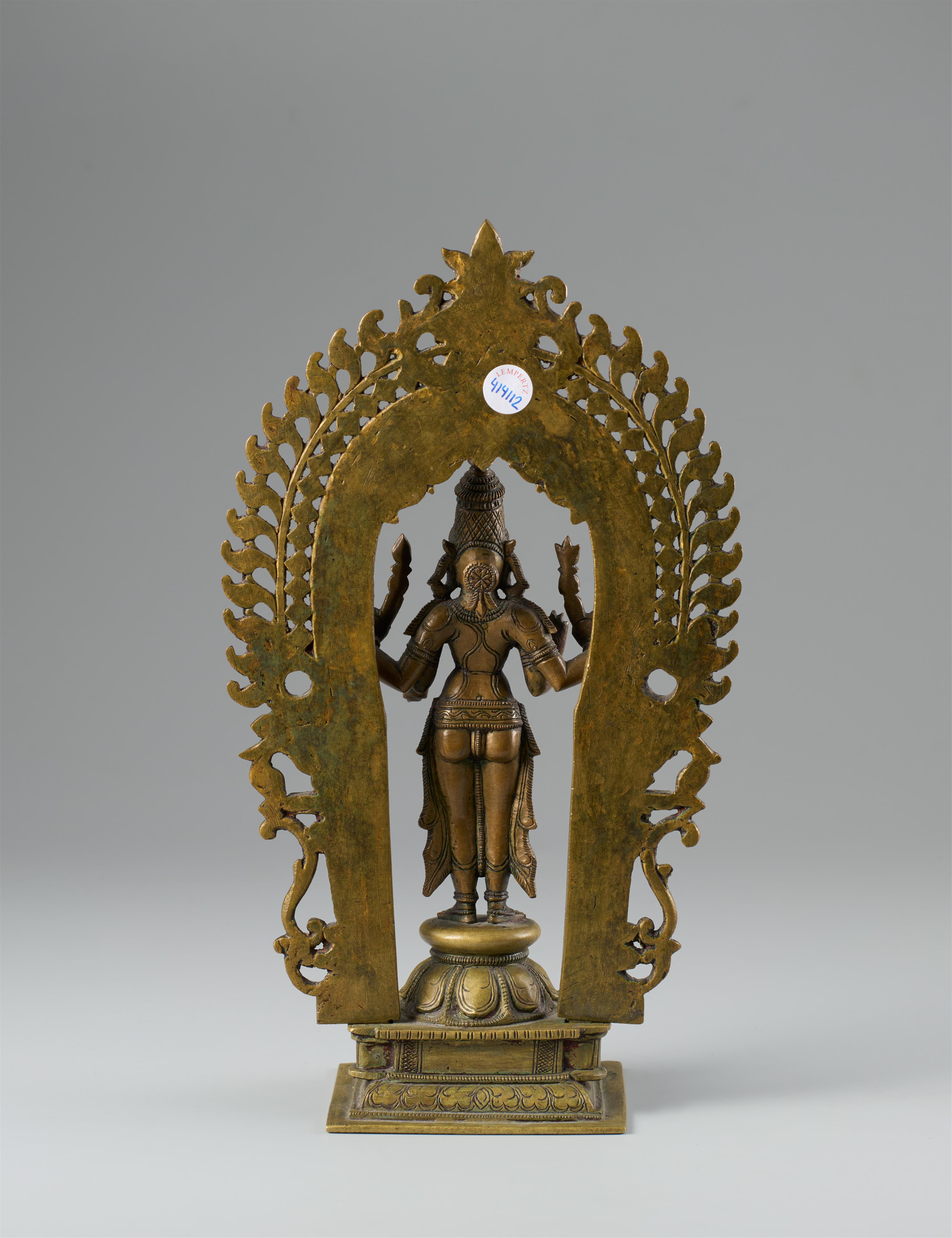 A Kerala copper alloy altar of Shiva. Central India, Maharashtra. 19th century - image-2