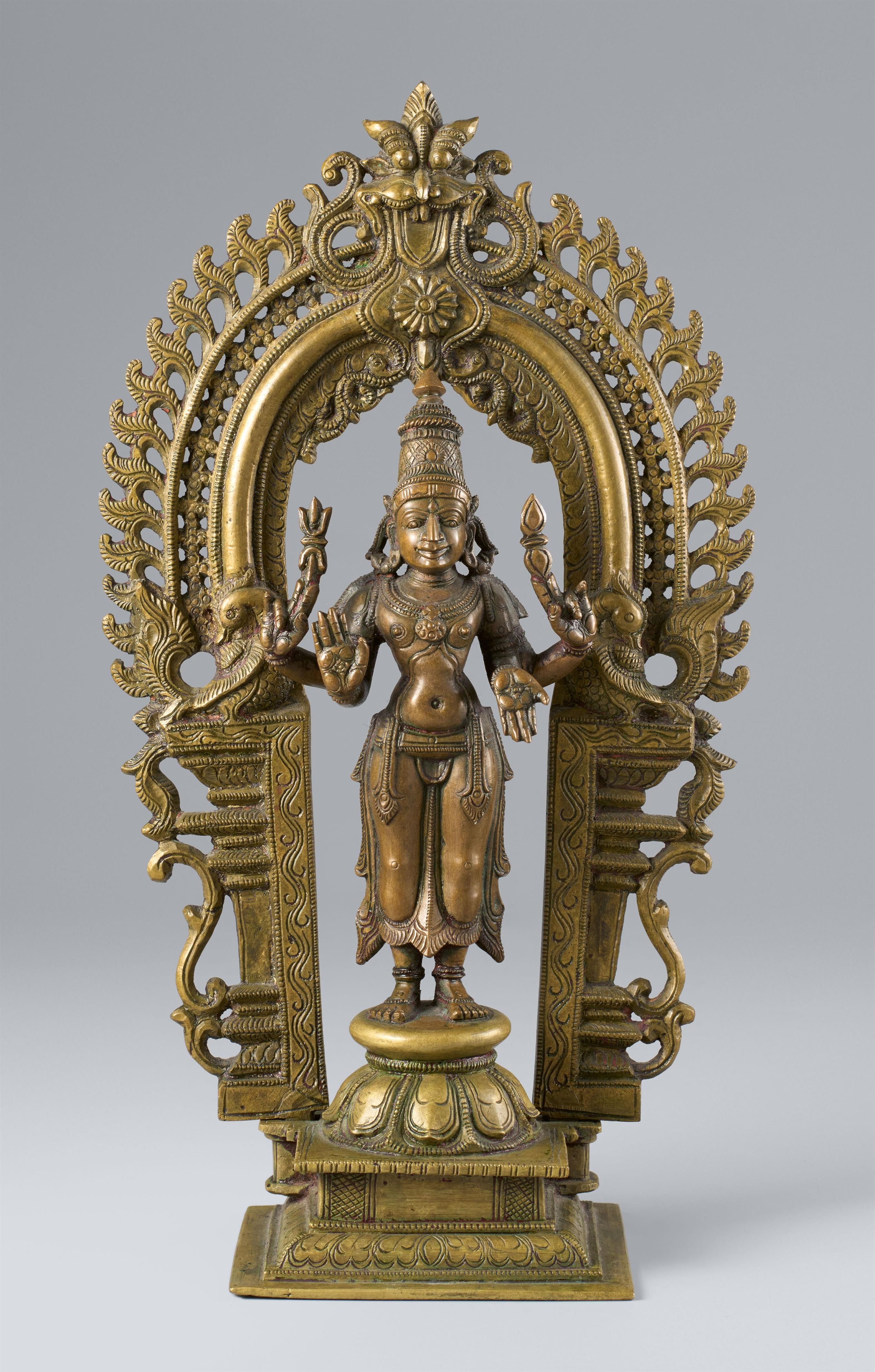 A Kerala copper alloy altar of Shiva. Central India, Maharashtra. 19th century - image-1