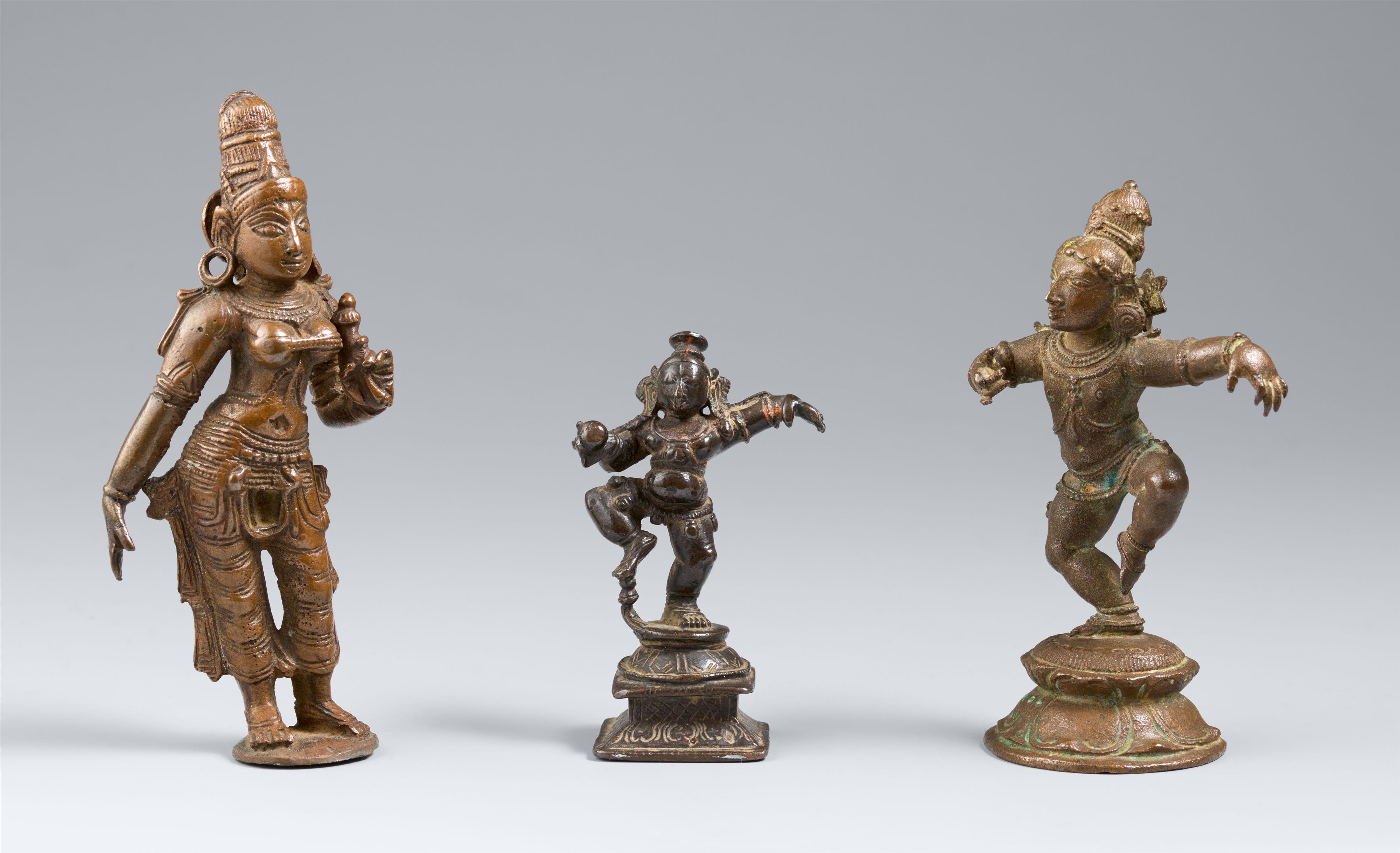 Three Southern India copper alloy bronze figures. 15th/19th century - image-1