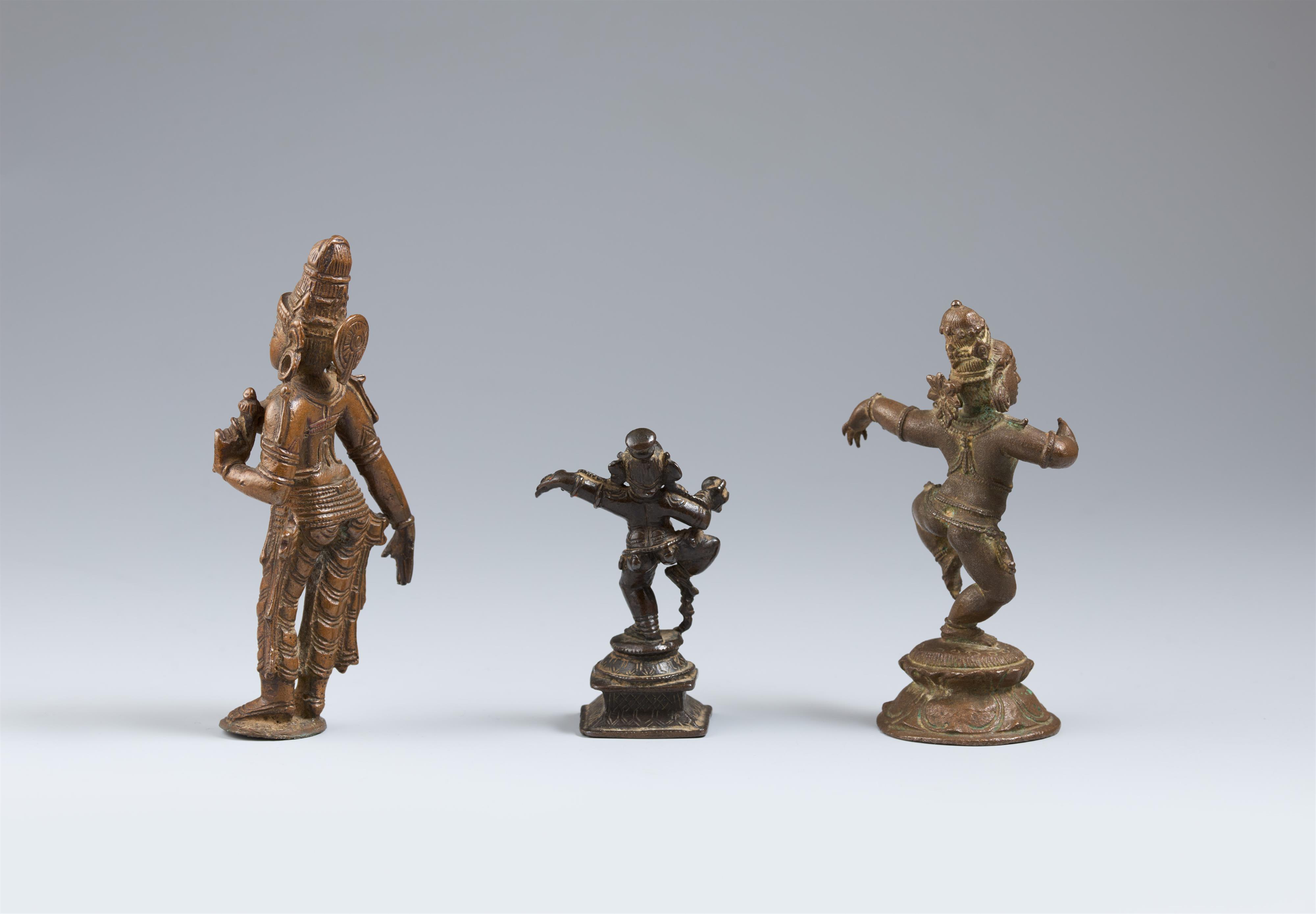 Drei kleine Figuren. Bronze. Süd-Indien. 15./19. Jh. - image-2