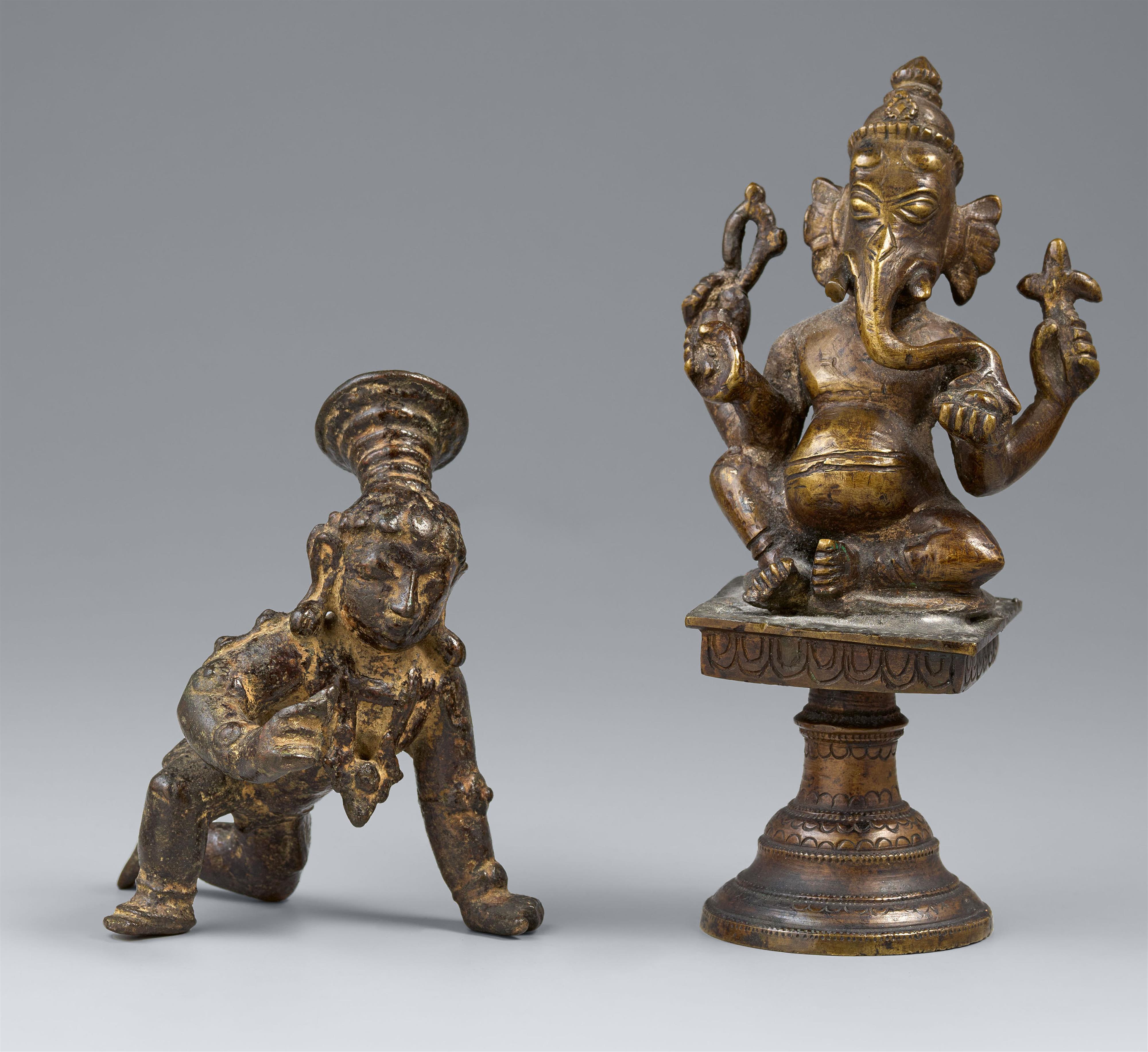Two south Indian copper alloy figures. 16th century and later - image-1