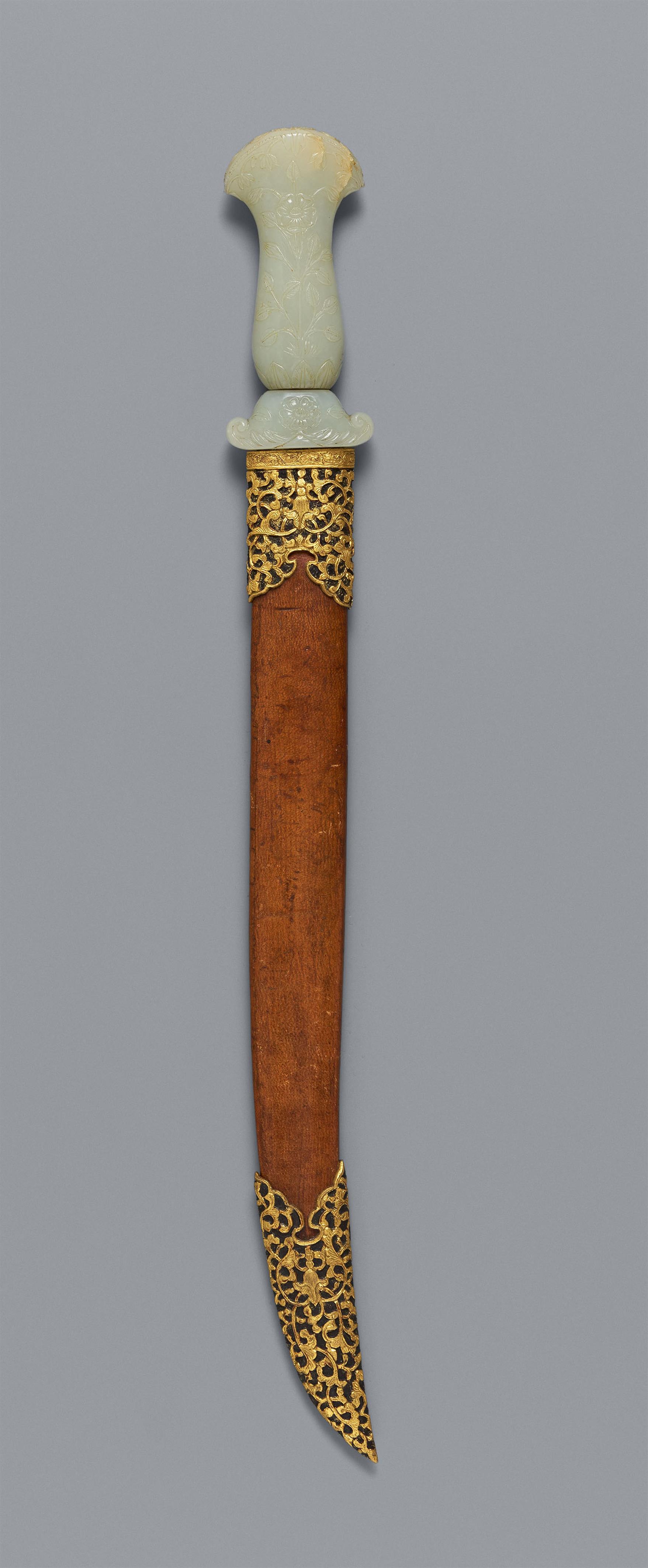 A North Indian khanjar with scabbard. 19th century or earlier - image-1
