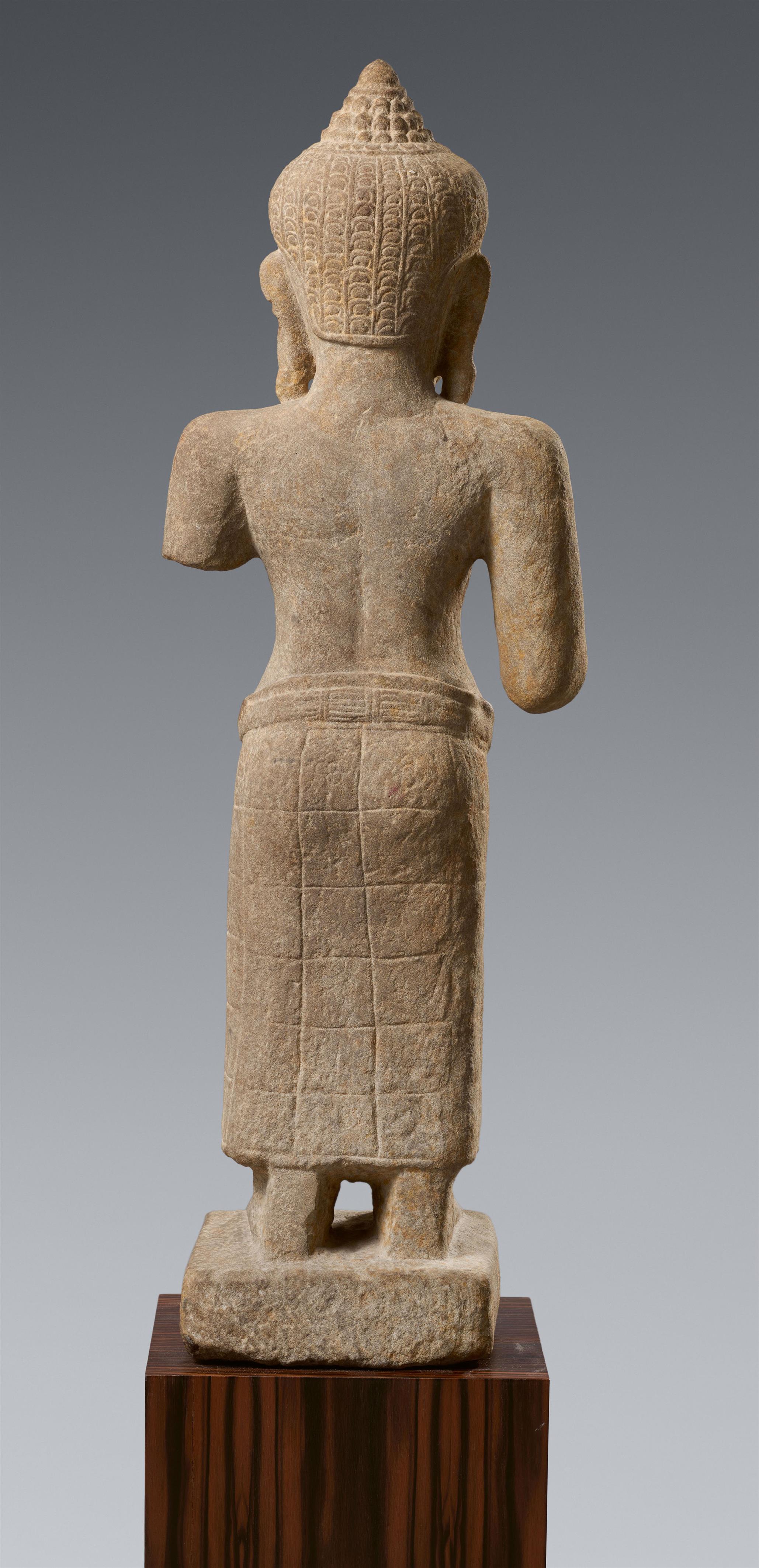 A Bayon-style or Lobpuri-style sandstone figure of a female deity, possibly Uma. Cambodia or Thailand. 12th/13th century - image-2
