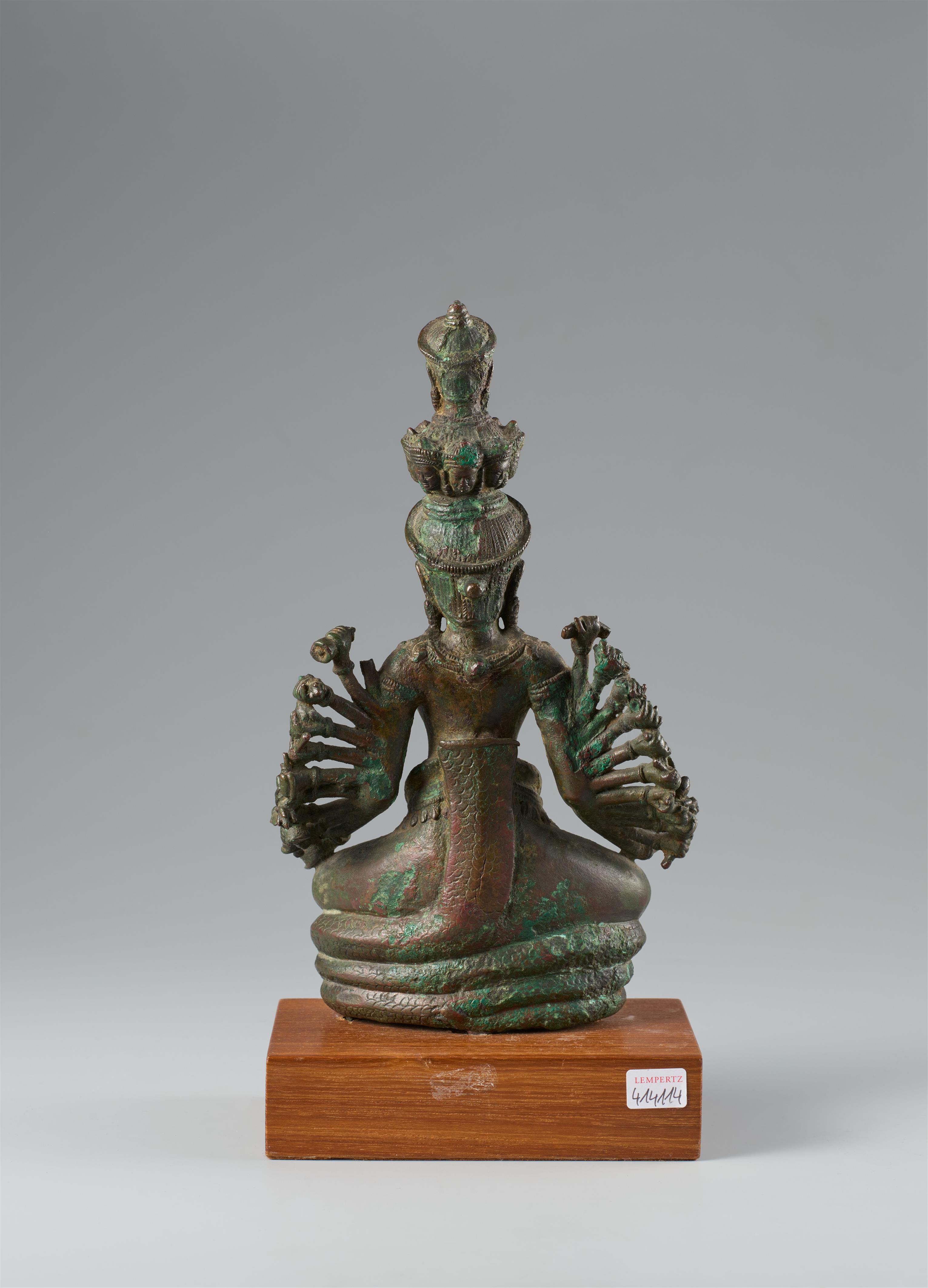 A Lopburi bronze figure of Prajnaparamita. Thailand, probably found in Nakhom Ratchasima province, Amphoe Khong. 12th/13th century - image-2