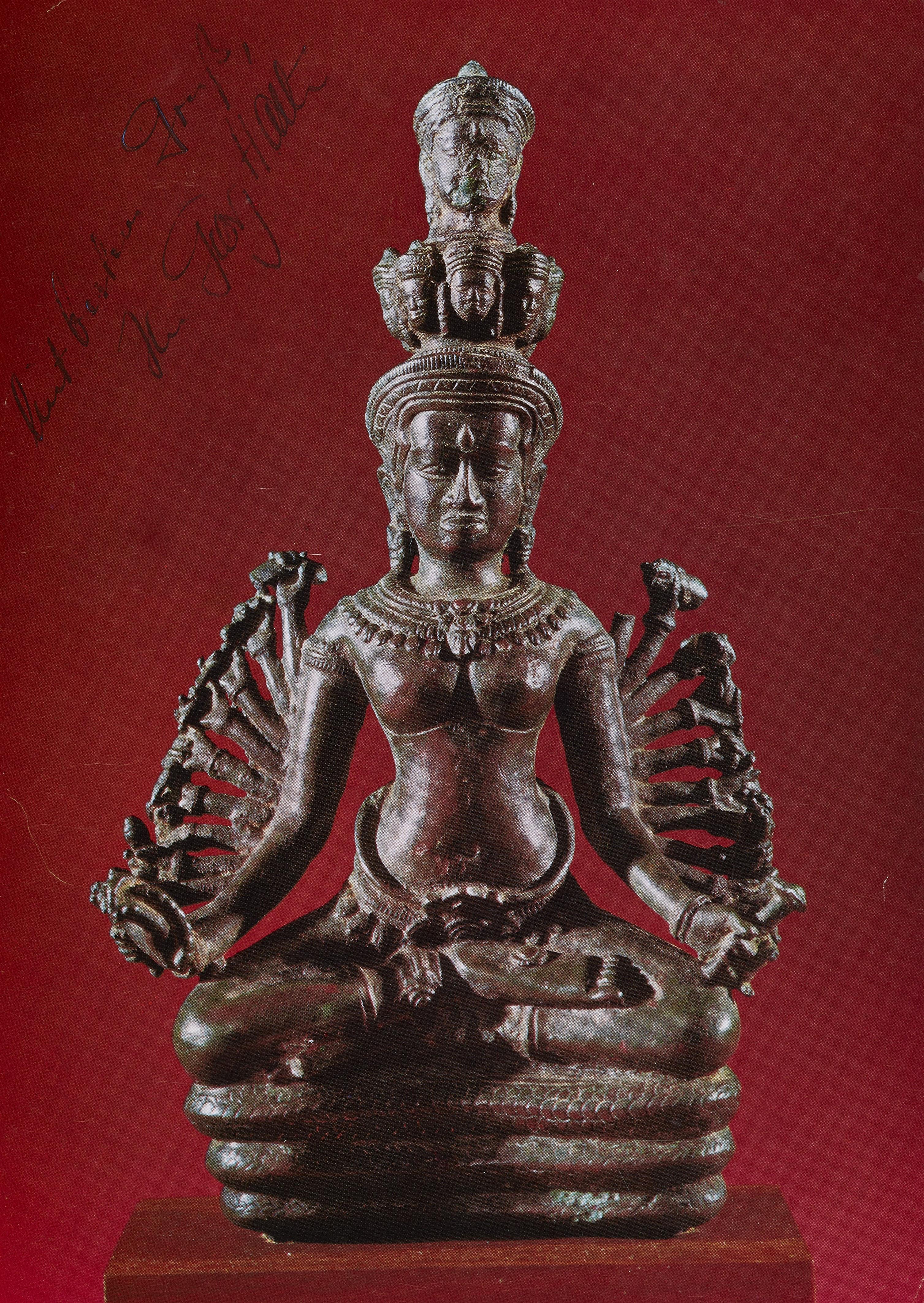 Figur des Prajnaparamita. Bronze. Thailand, vermutlicher Fundort Provinz Nakhom Ratchasima, Amphoe Khong. Lopburi-Stil. 12./13. Jh. - image-4