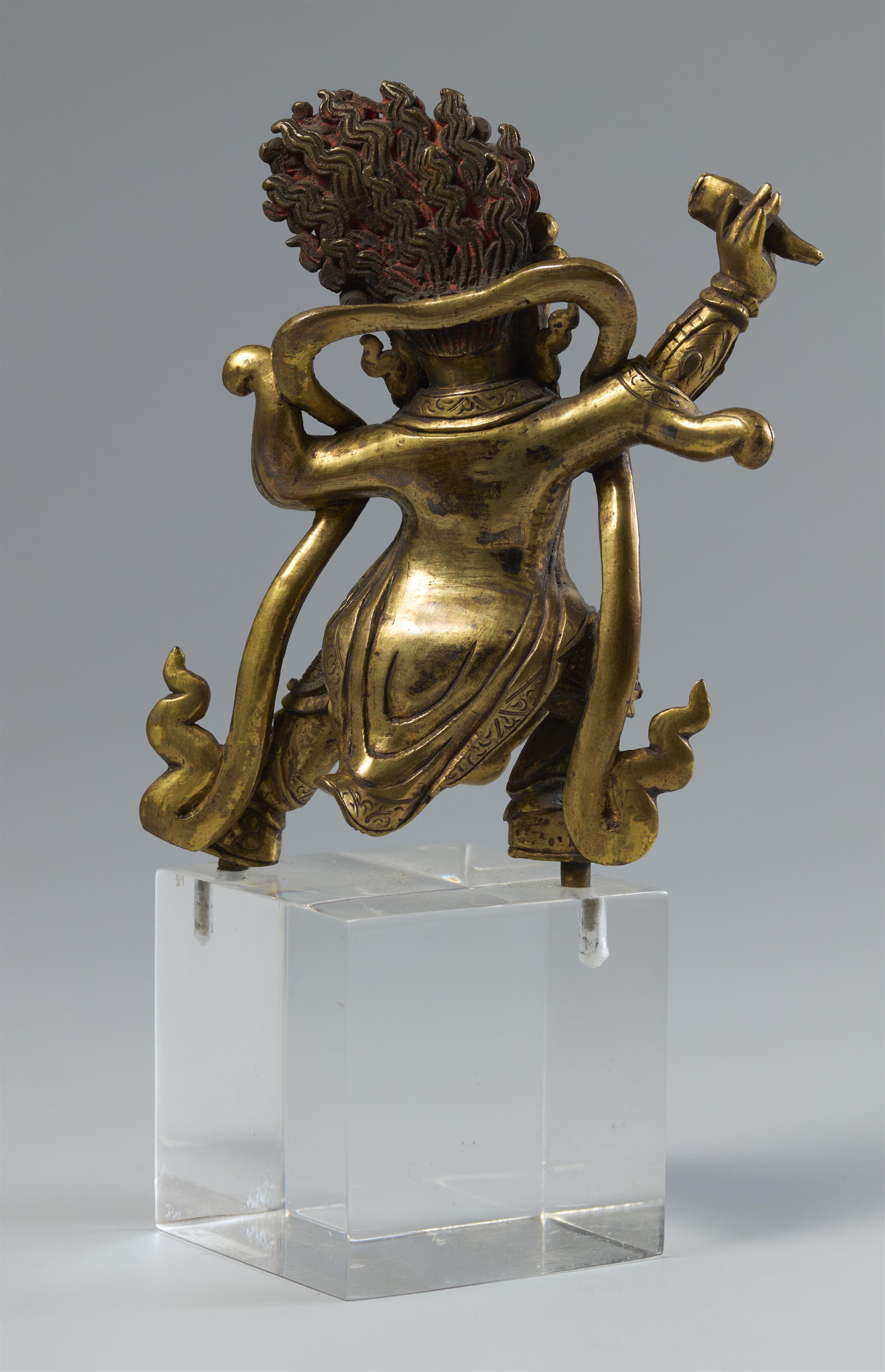 Dharmapala Begtse (Beg-ts'e). Feuervergoldete Bronze. Sinotibetisch. 18./19. Jh. - image-2