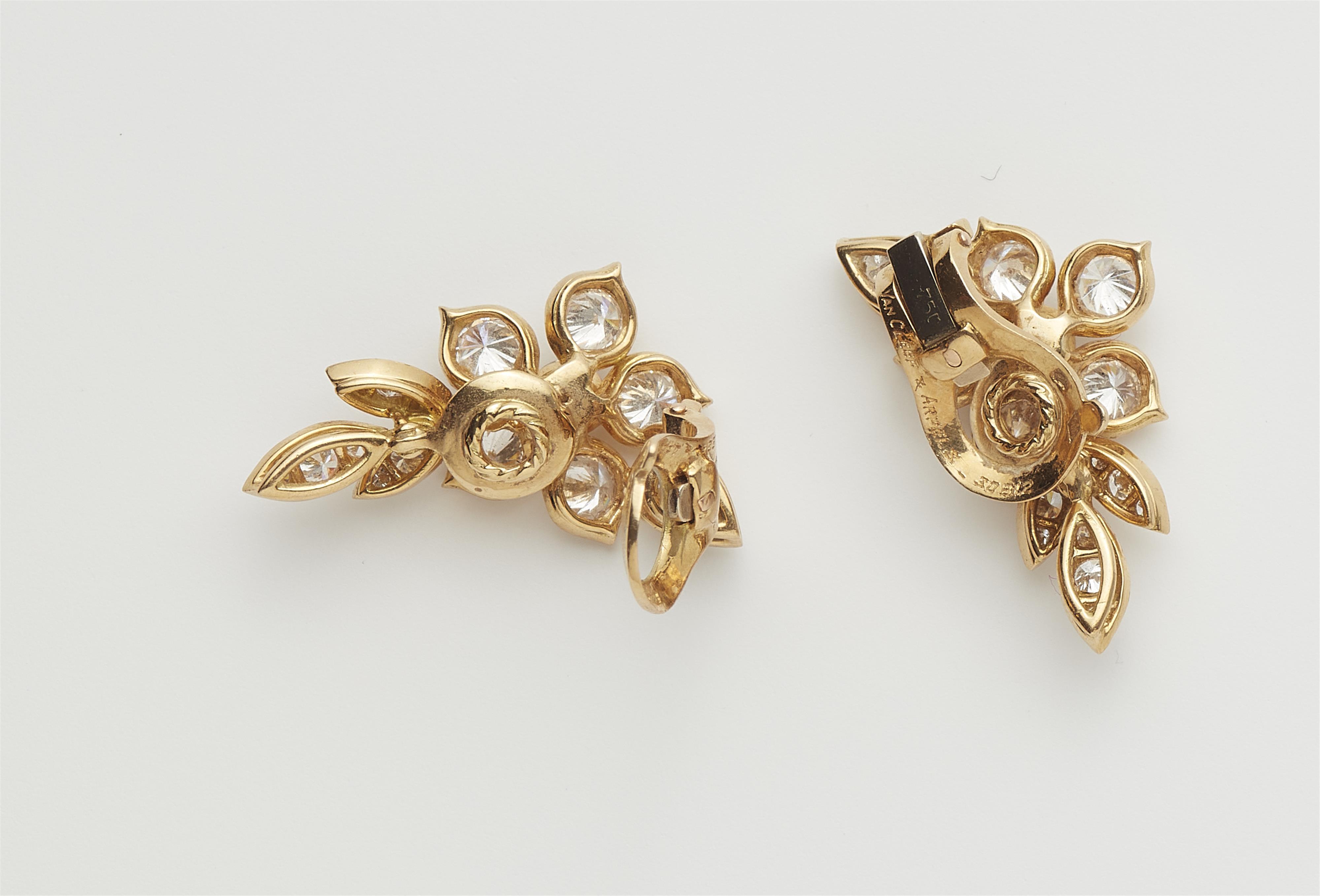 A pair of 18k gold and diamond clip earrings. - image-2