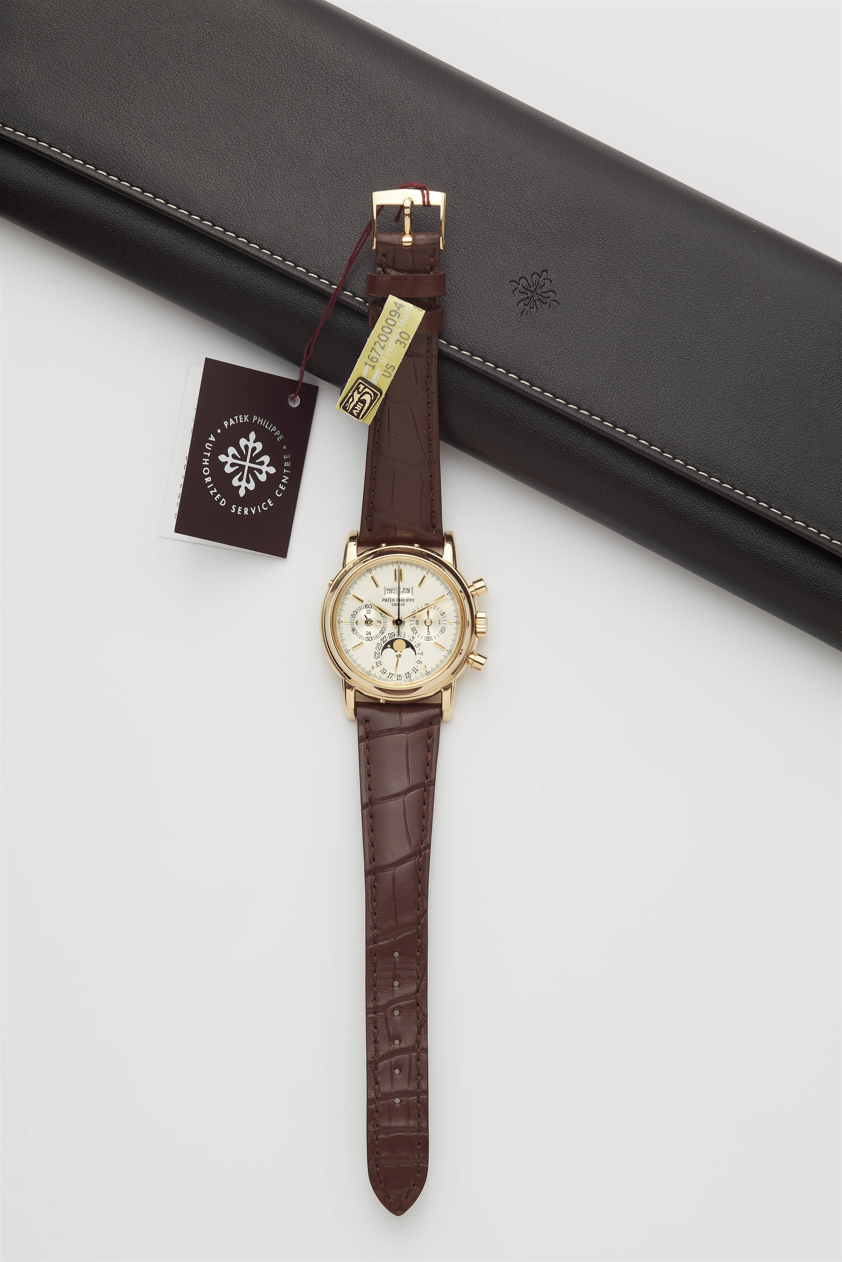 An extremely rare 18k Patek Philippe ref. 3971 gentelman's wristwatch. - image-5