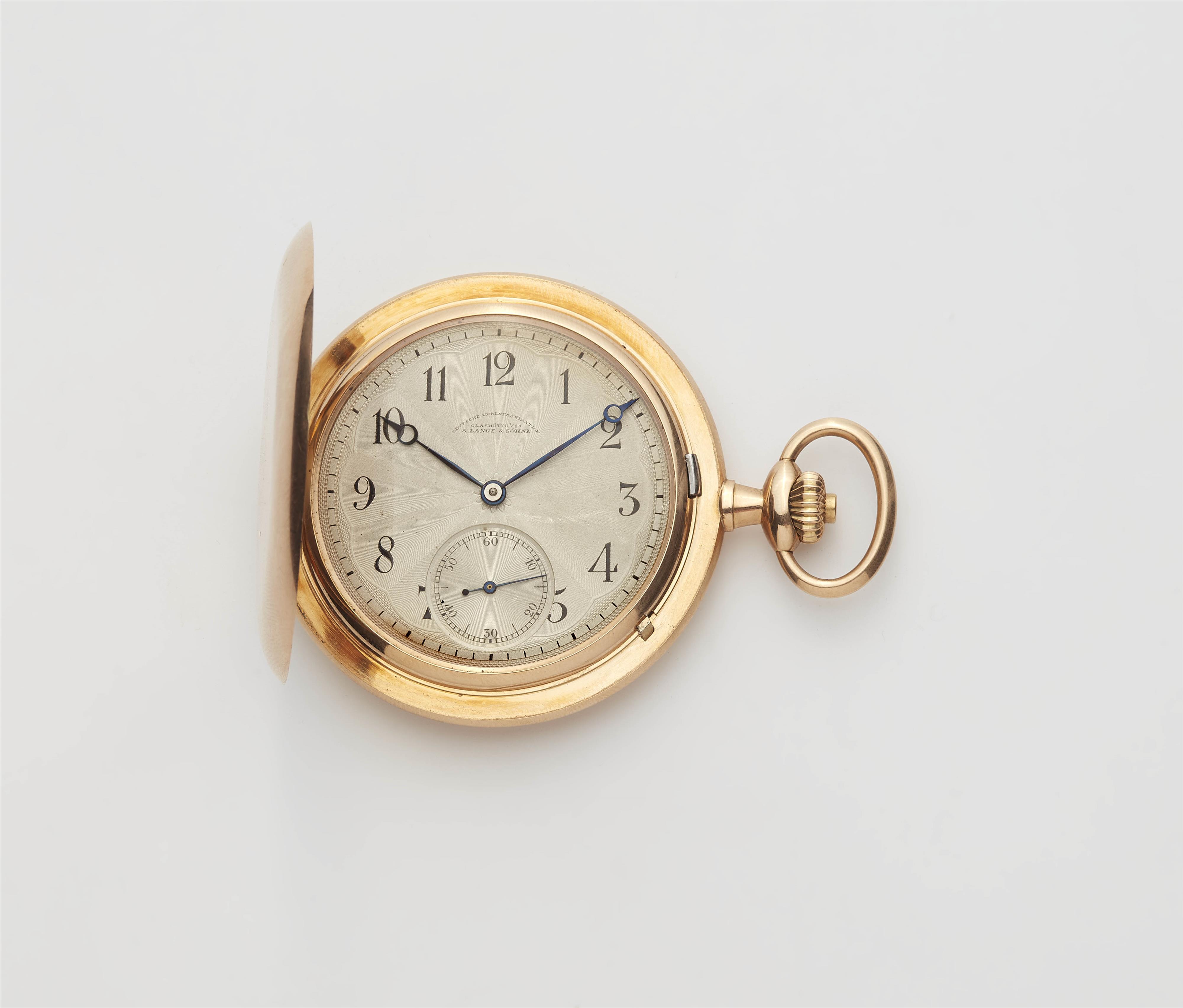 A14 k yellow gold Deutsche Uhrenfabrikation Glashütte A. Lange & Söhne pocket watch. - image-2
