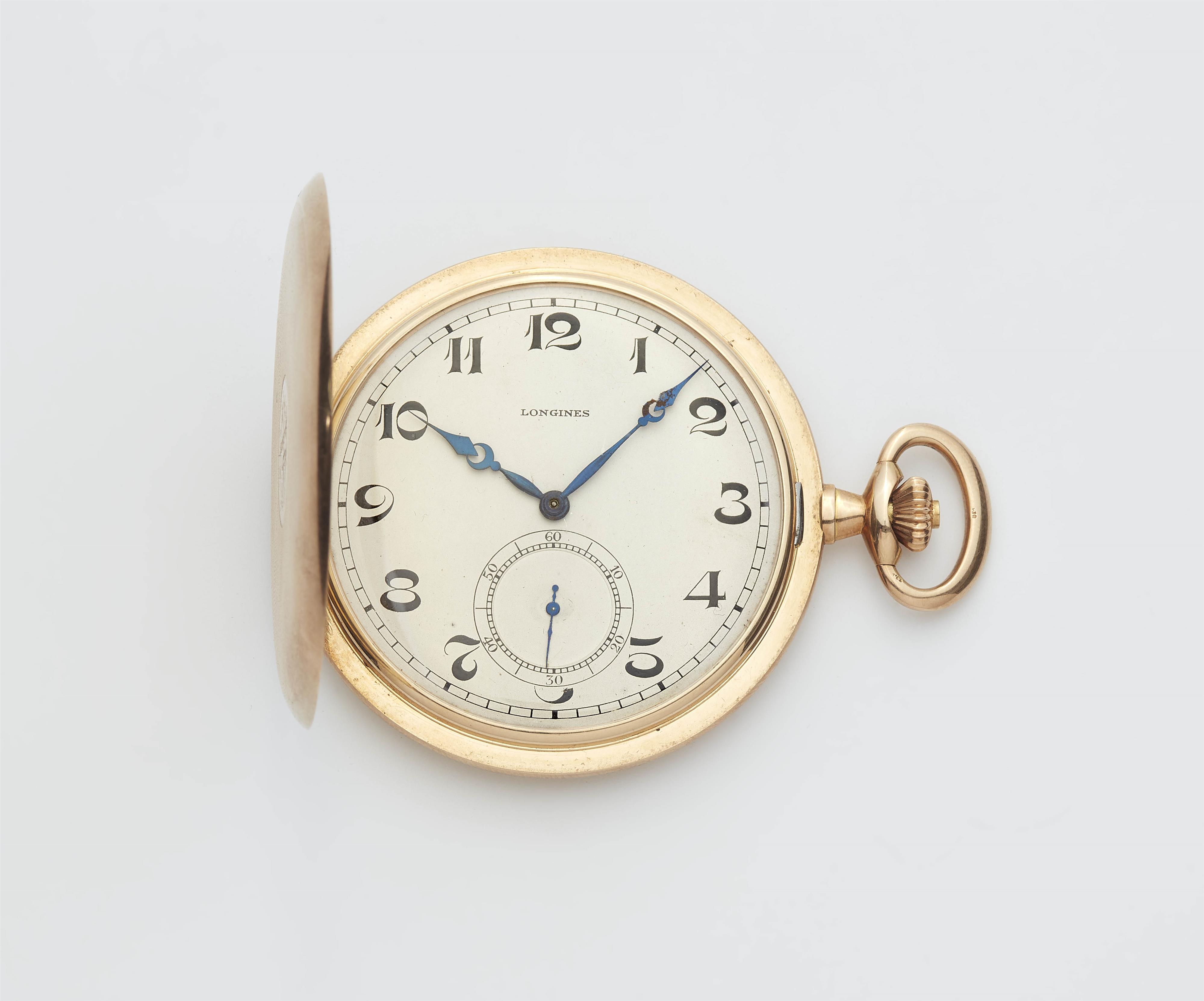 A 14k gold Longines Savonette pocket watch. - image-1